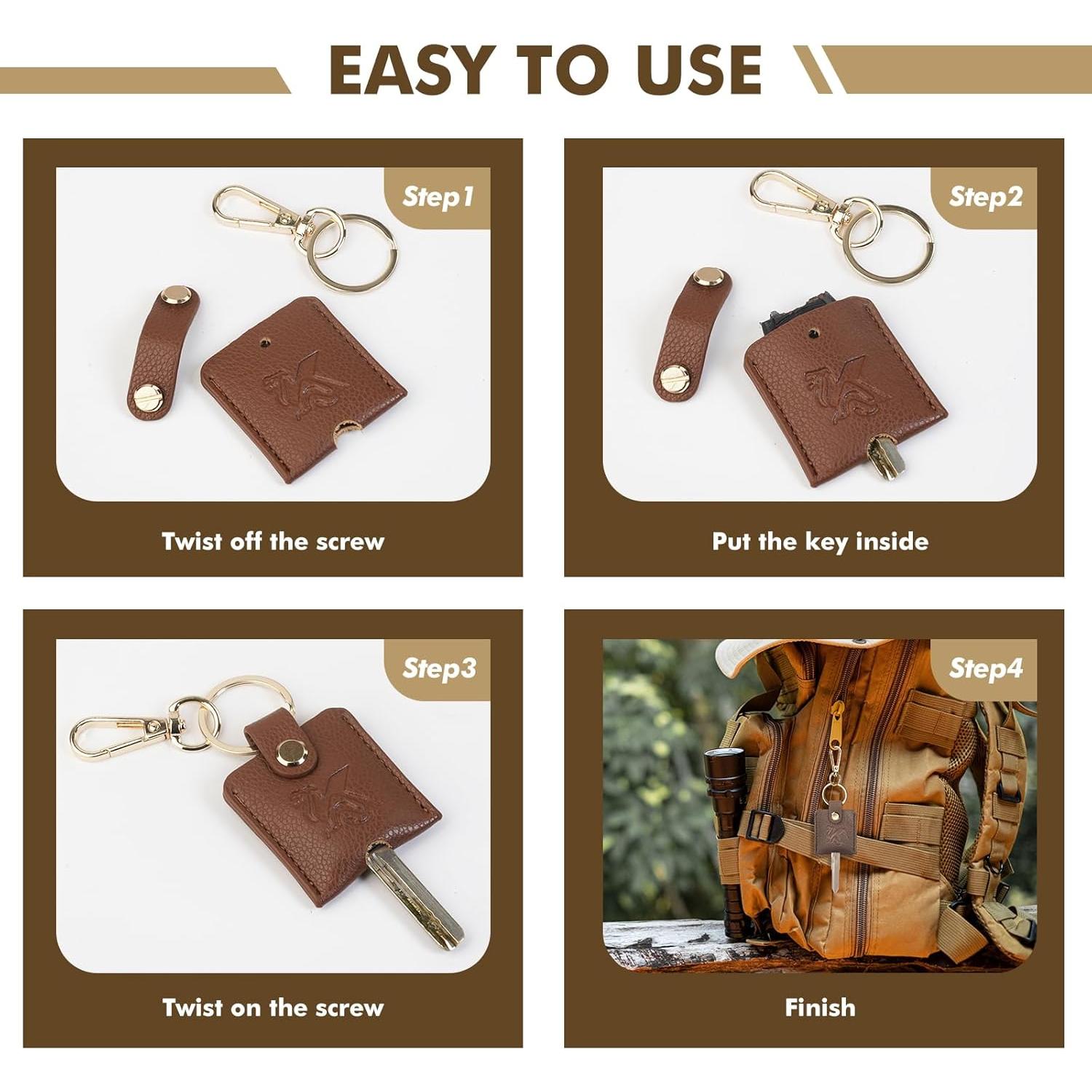 Funda de Llave de Coche KARENSKEYS de Cuero Negro Unisex