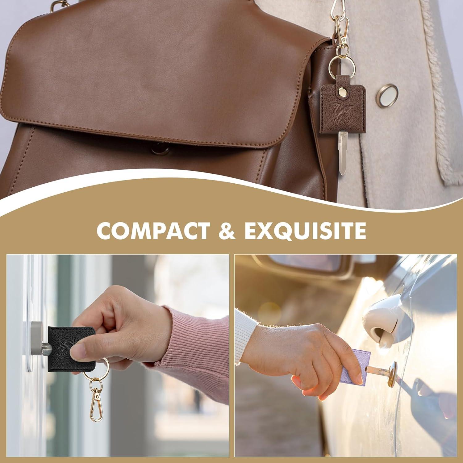 Funda de Llave de Coche KARENSKEYS de Cuero Negro Unisex