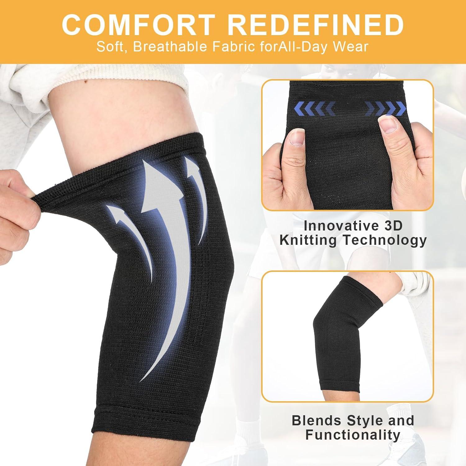 2 Pares Soporte de Codo AOZUO Compresión Transpirable Negro