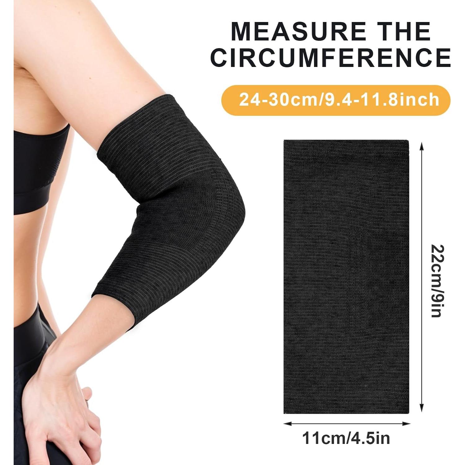 2 Pares Soporte de Codo AOZUO Compresión Transpirable Negro