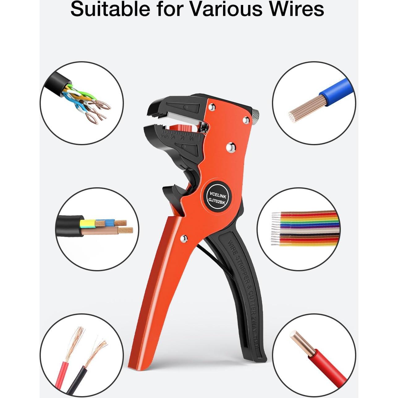 Destripador de Cables Automático VCELINK 2 en 1 Ajustable Negro