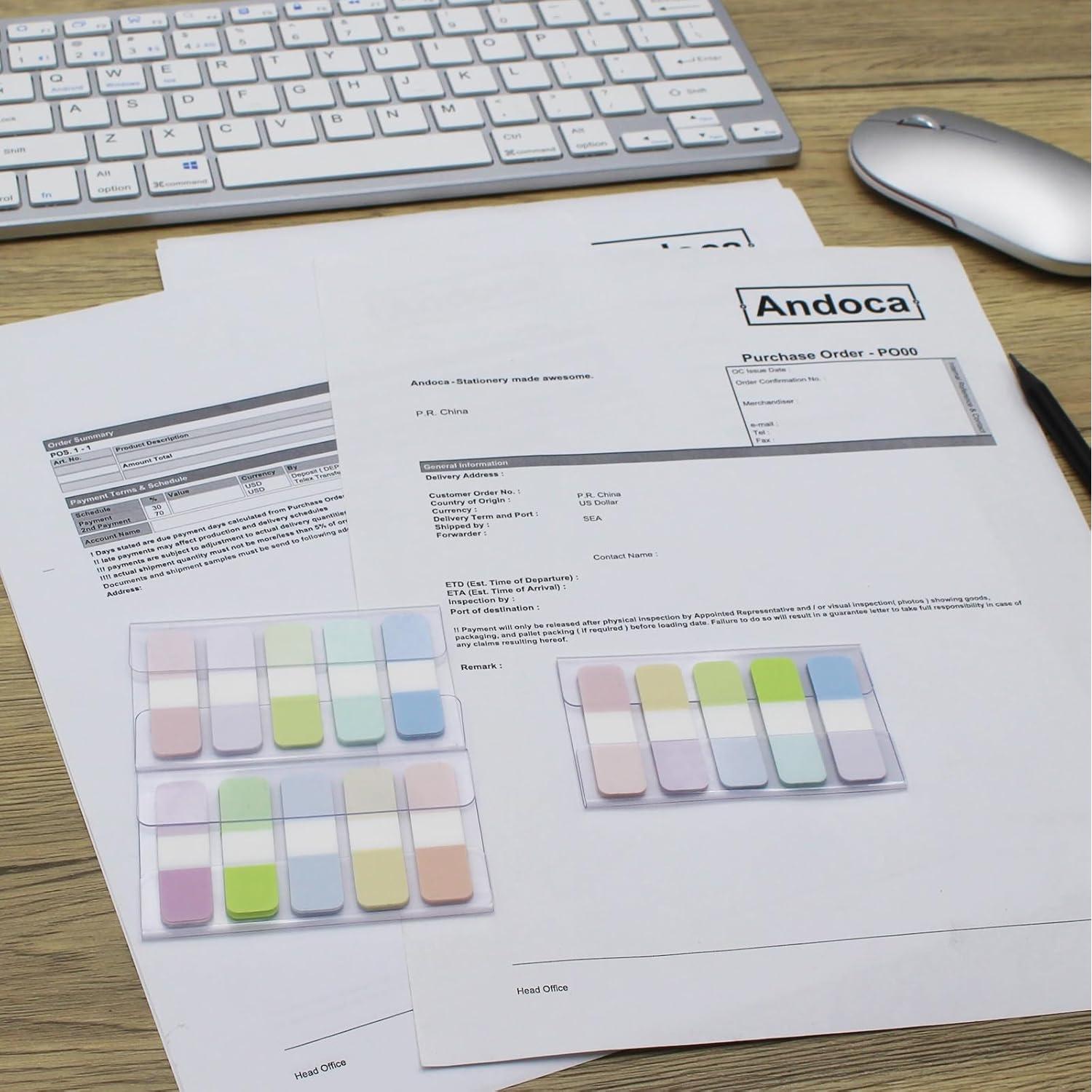 Banderas Adhesivas Andoca Asortidas 1.19x4.34cm 400 Páginas