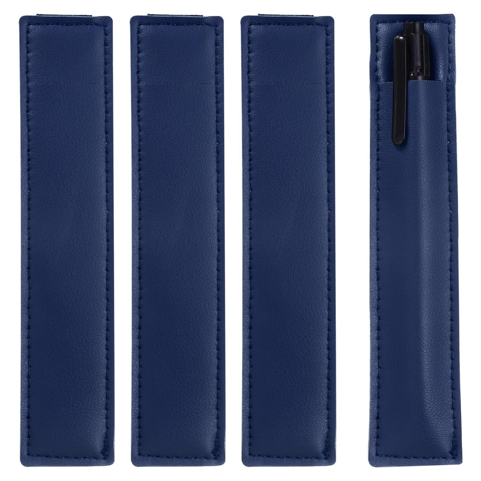 Soporte de Lápiz Ajustable uxcell 4 Pcs Cuero PU Azul