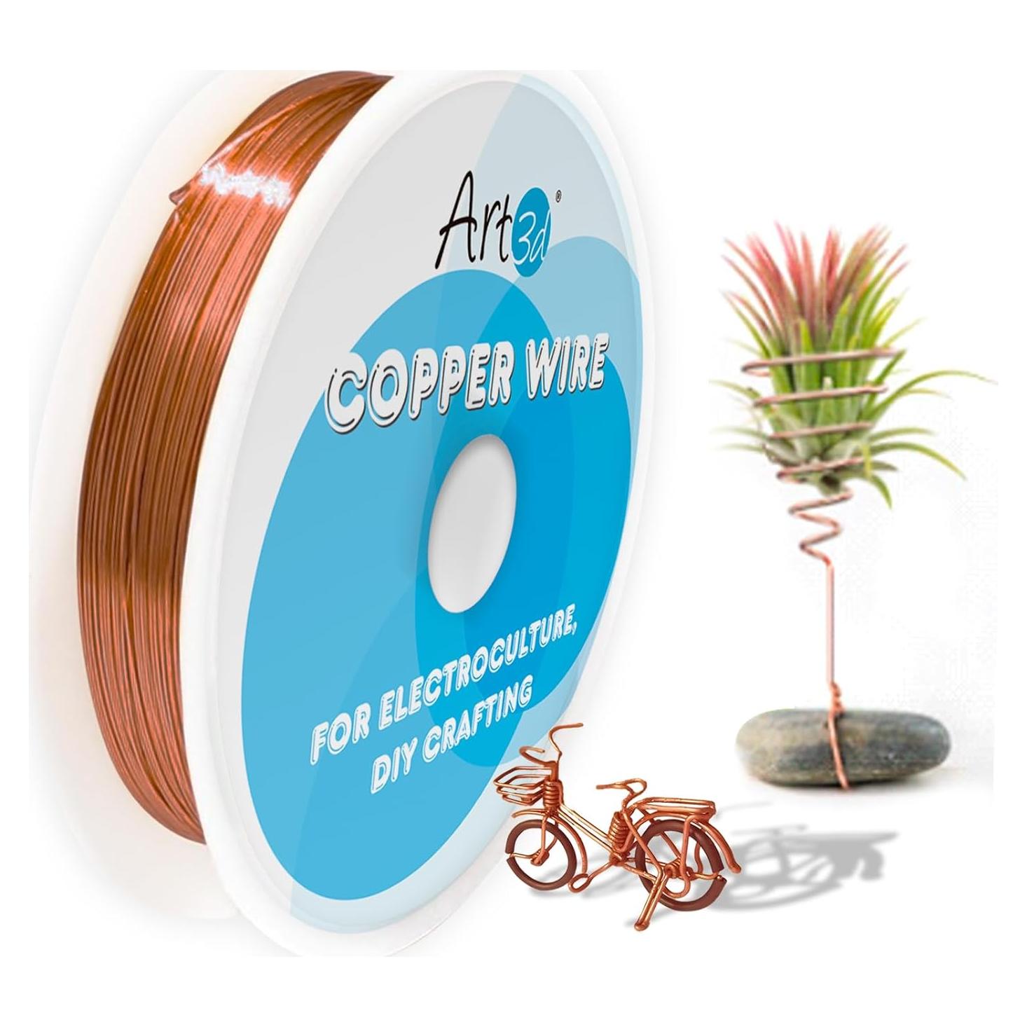 Alambre de Cobre Puro 16 AWG 18.29 m Art3d para Jardinería