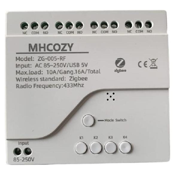 Interruptor Relé Inalámbrico Zigbee MHCOZY 4CH 85-250V