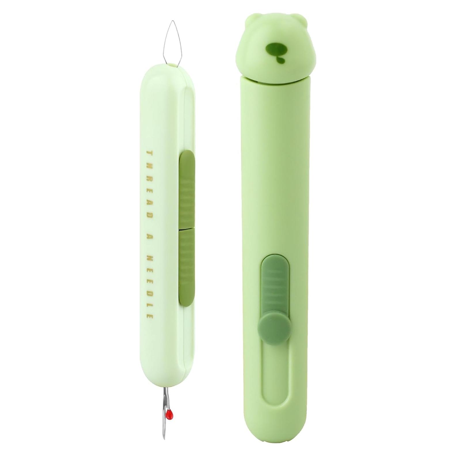 Enhebrador de Agujas 3 en 1 FENGWANGLI Verde con Desgarrador