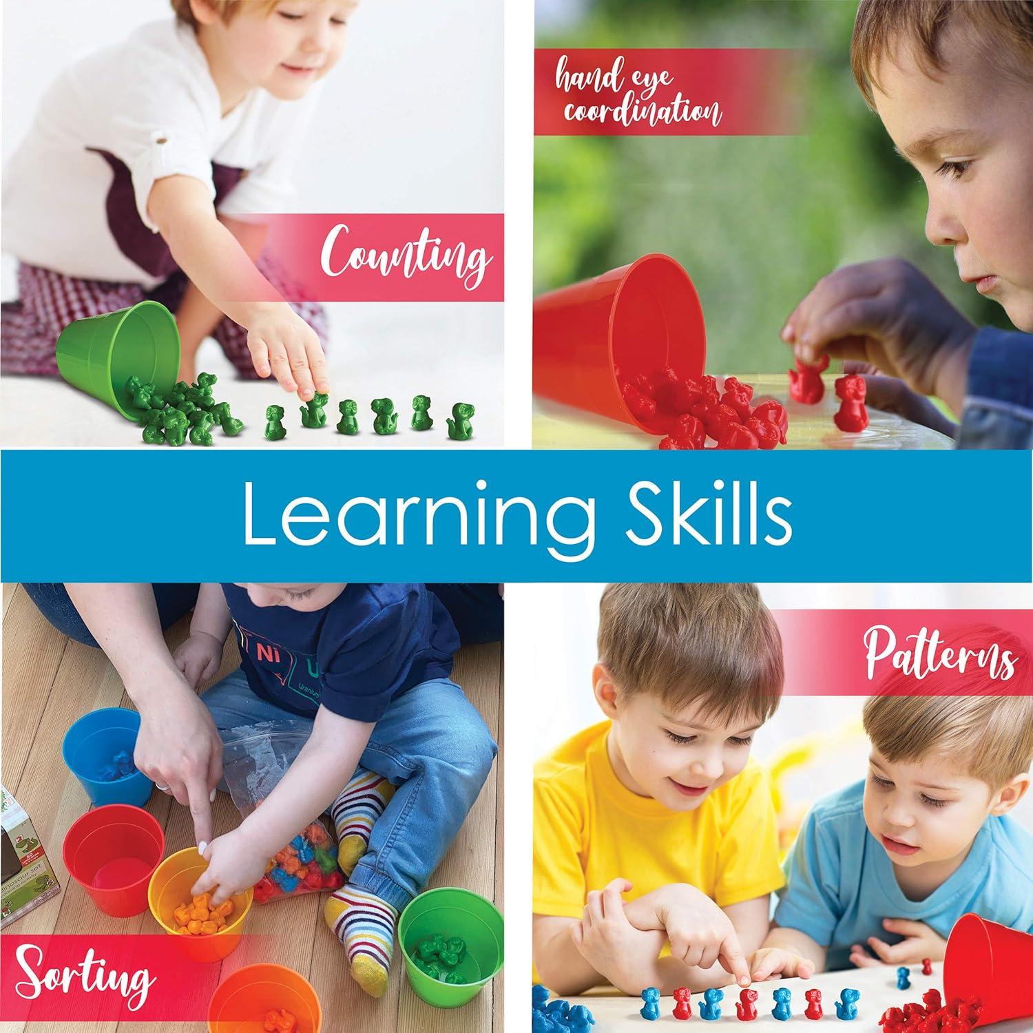 Conjunto de Actividades de Clasificación y Conteo Dinosaurios Hapinest - Juegos Educativos para Niños 4+