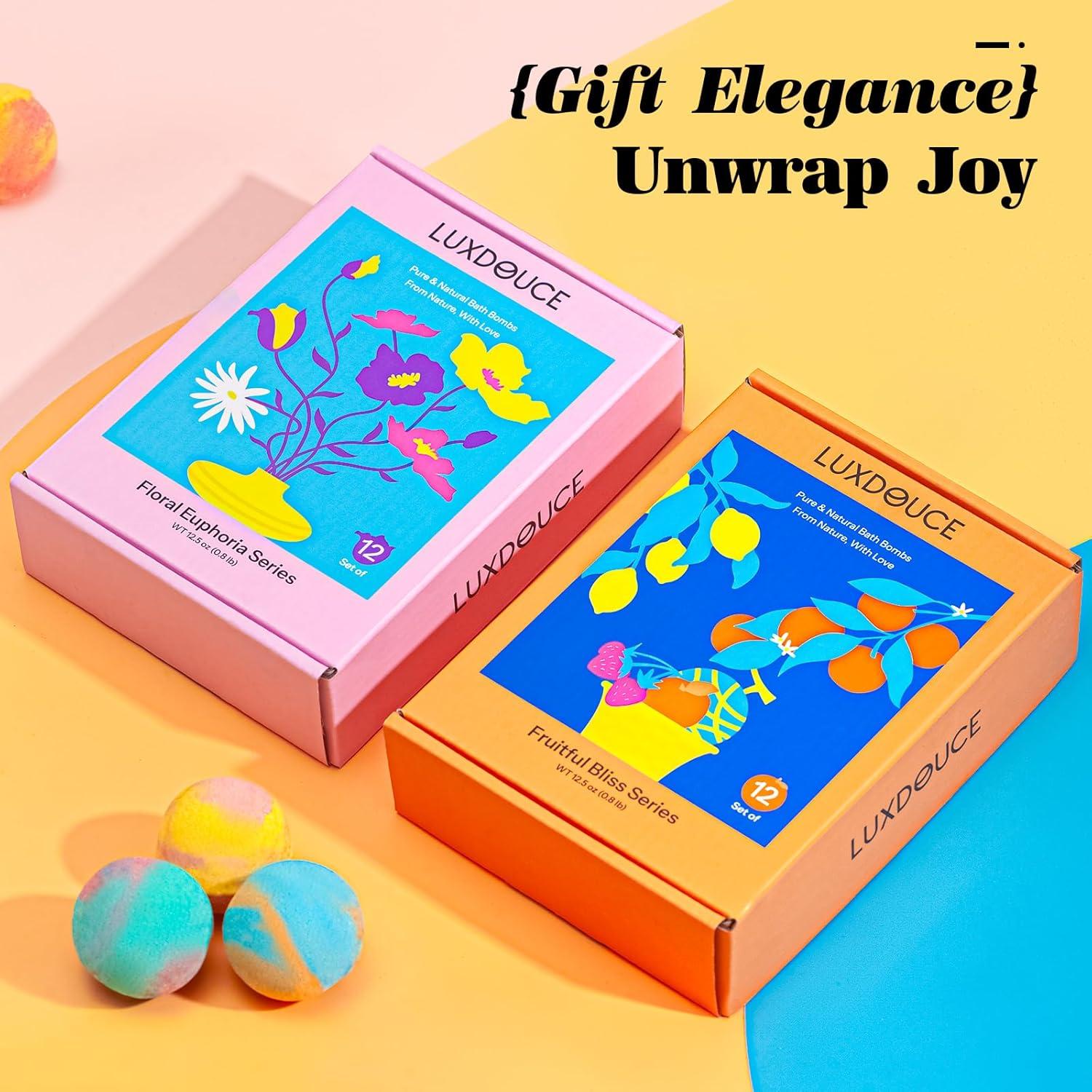 Juego de 24 Bombas de Baño LUXDOUCE - Aromas Florales y Frutales