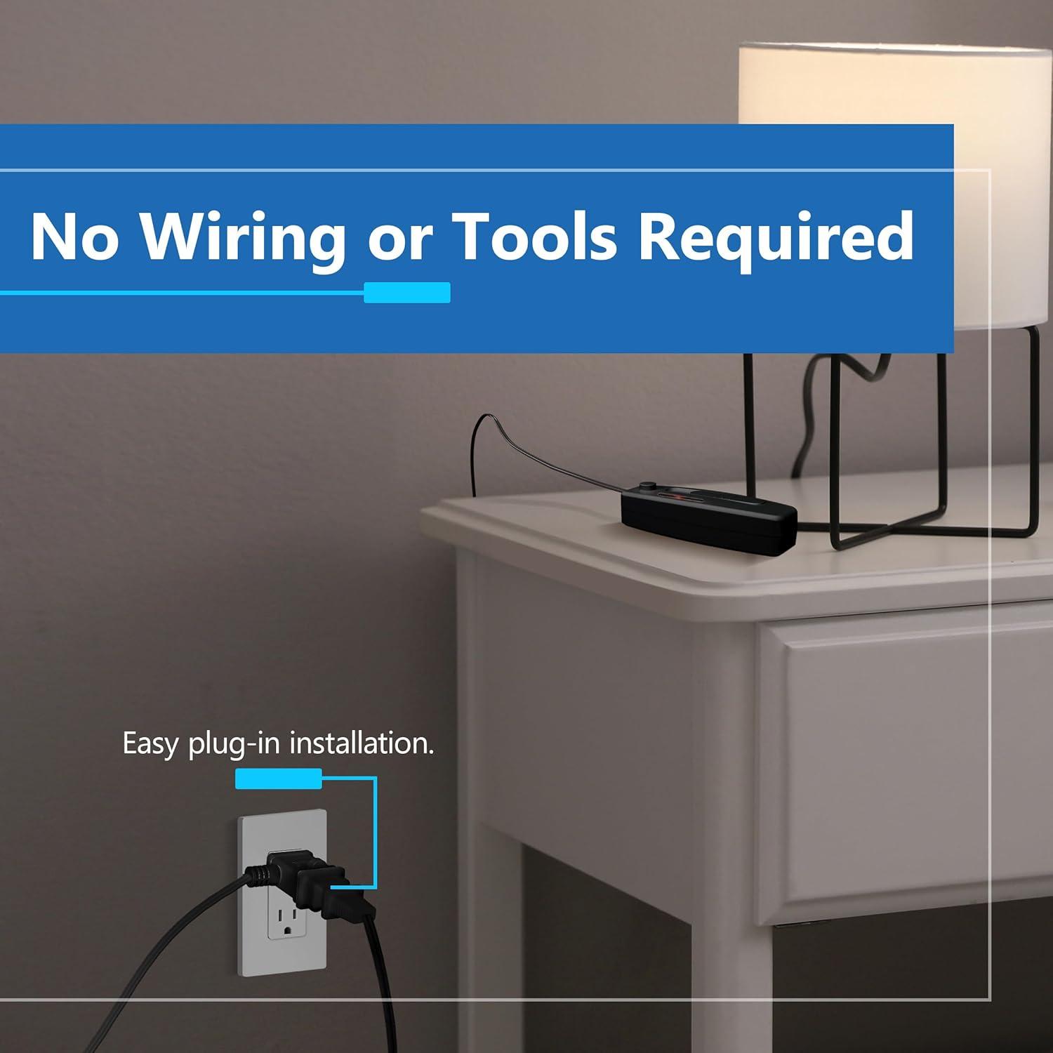 Interruptor Regulador de Lámpara de Mesa LIDER Negro 200W