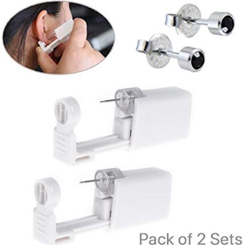 Kit de Perforación de Orejas Desechable XUKEKOY - 2 Piezas, Negro