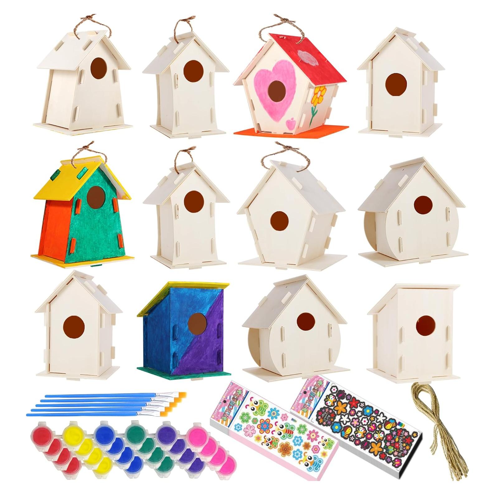 Kits de Casas para Aves DIY ILHSTY - 6 Paquetes de Madera