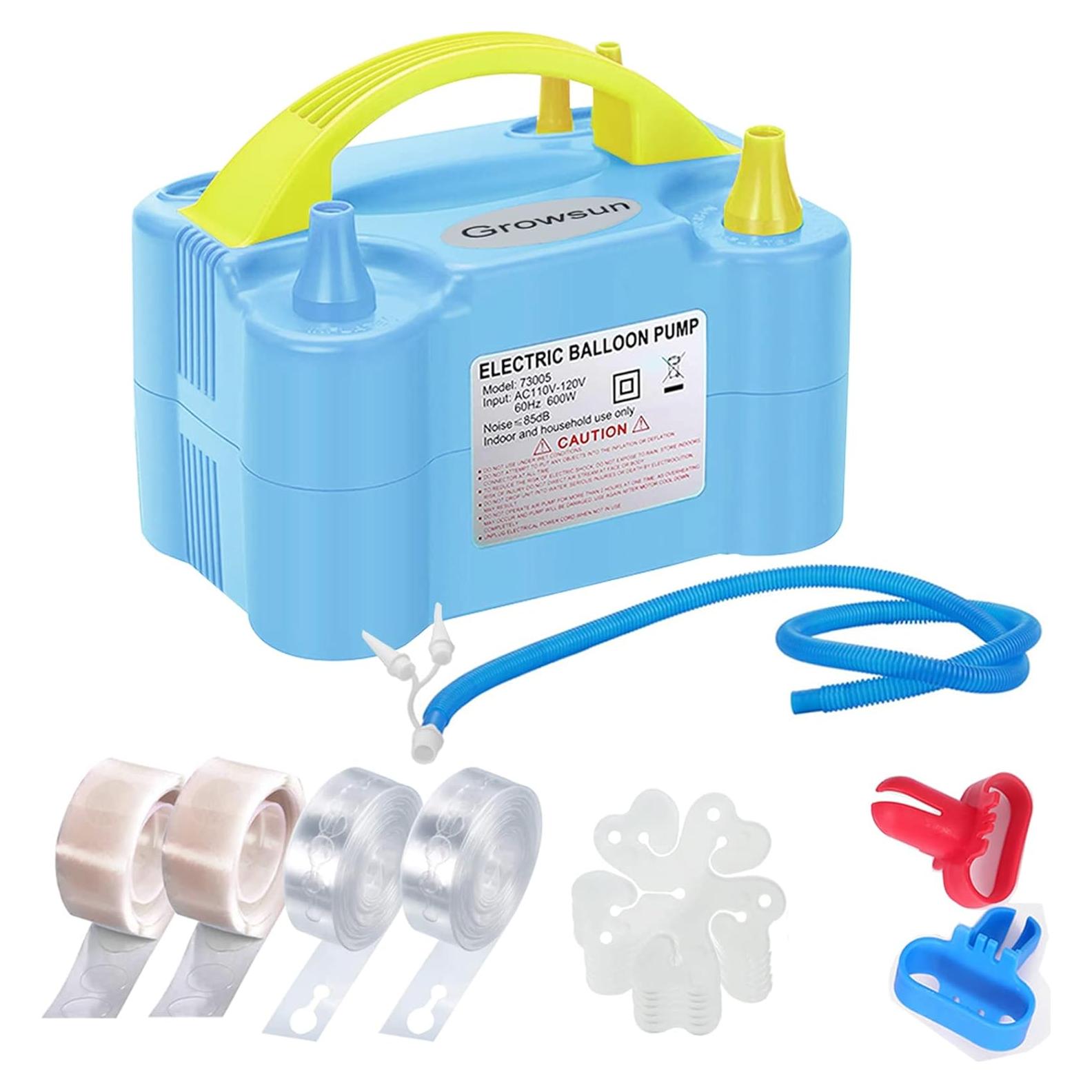 Bomba eléctrica de globos Growsun 600W azul para fiestas