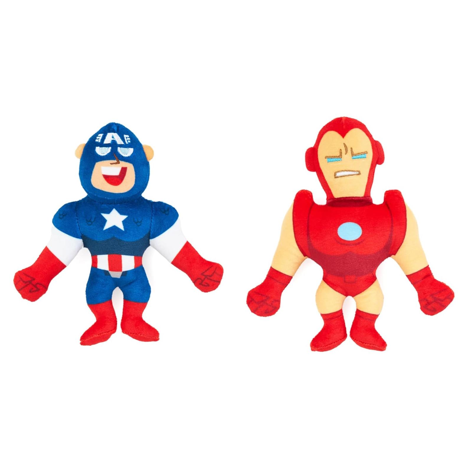 Juguetes de Peluche para Perros ZippyPaws Marvel - Capitán América e Iron Man
