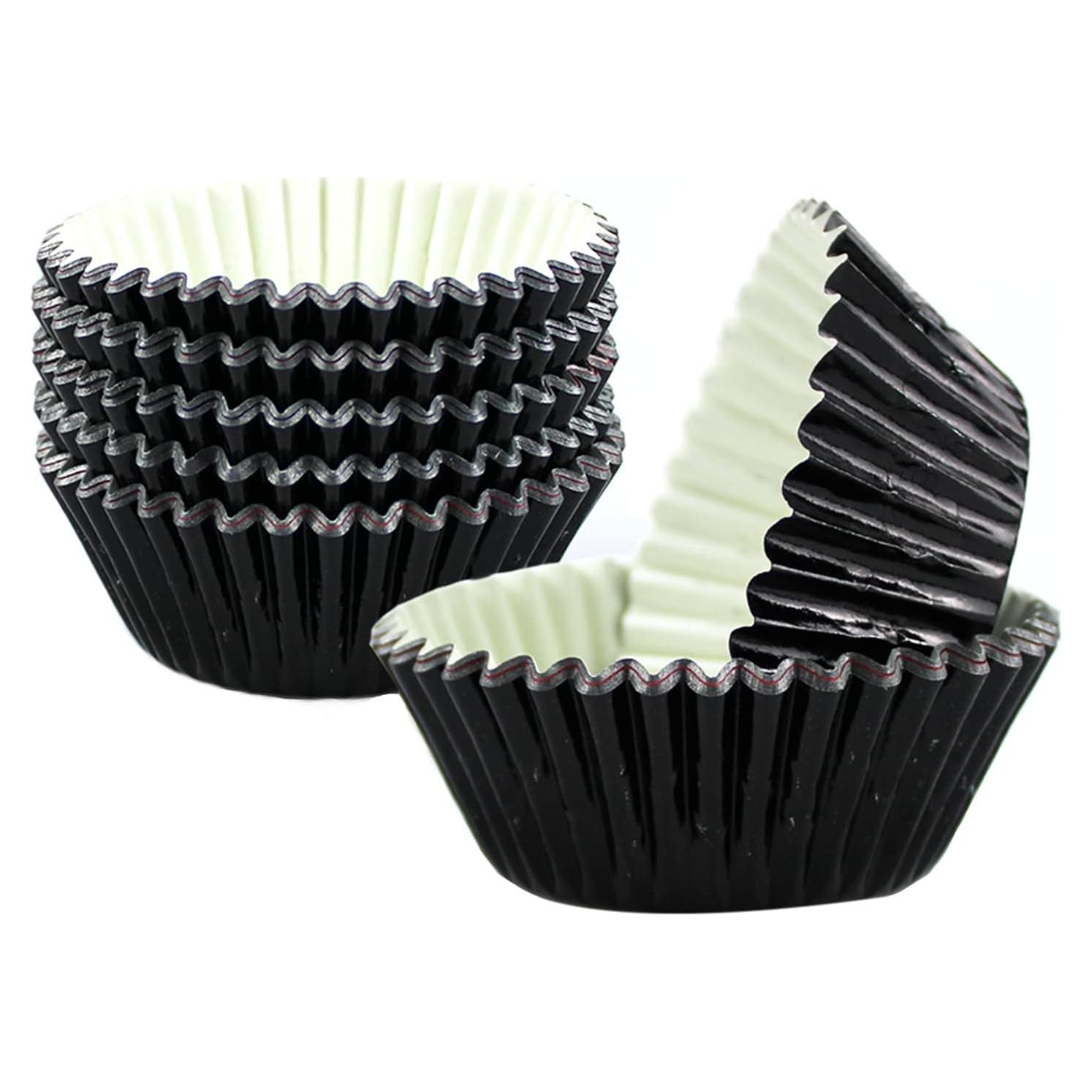 Forros de Aluminio Negro GOLF para Cupcakes 100 Unidades