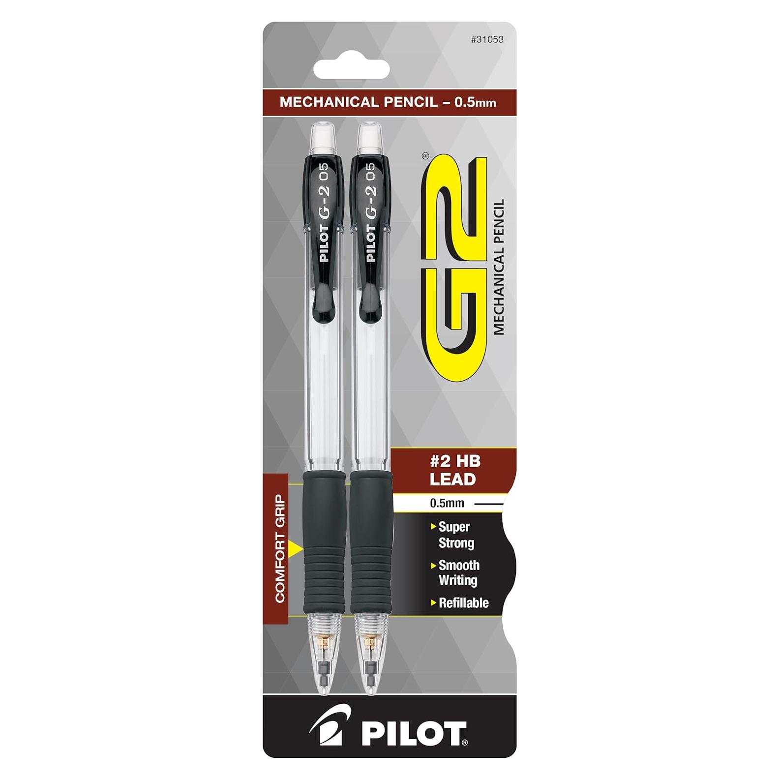 Lápices Mecánicos Pilot G2 0.5mm HB Transparente Paquete 2