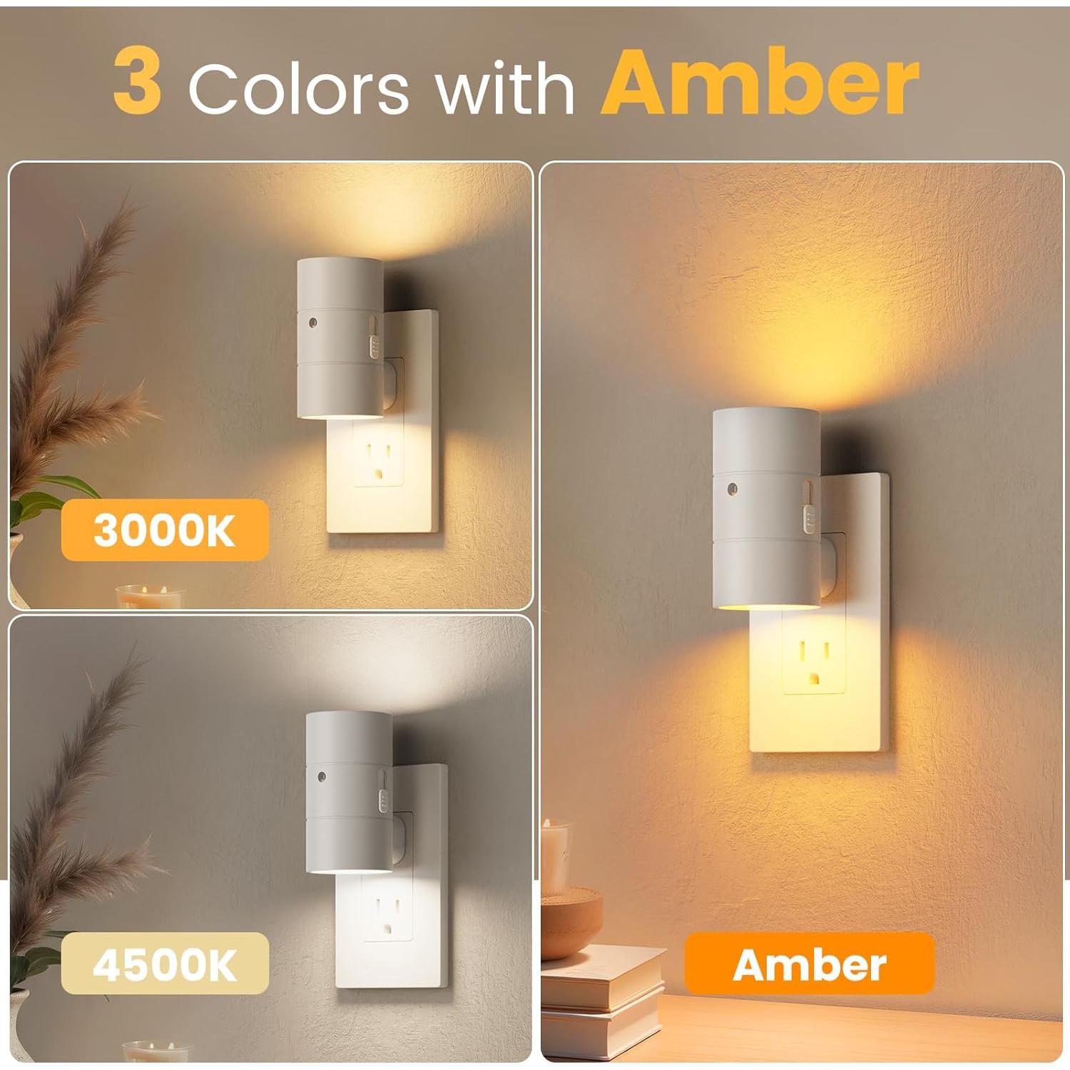 Luz Nocturna LED Regulable VOLISUN 2 Paquete 3000K 4500K Ámbar