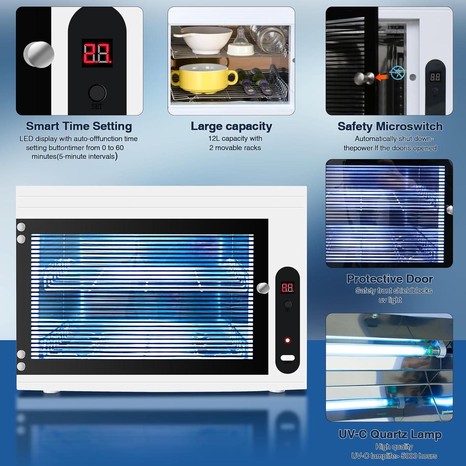 Máquina de Limpieza UV 17L BRBLUERISE para Herramientas de Uñas