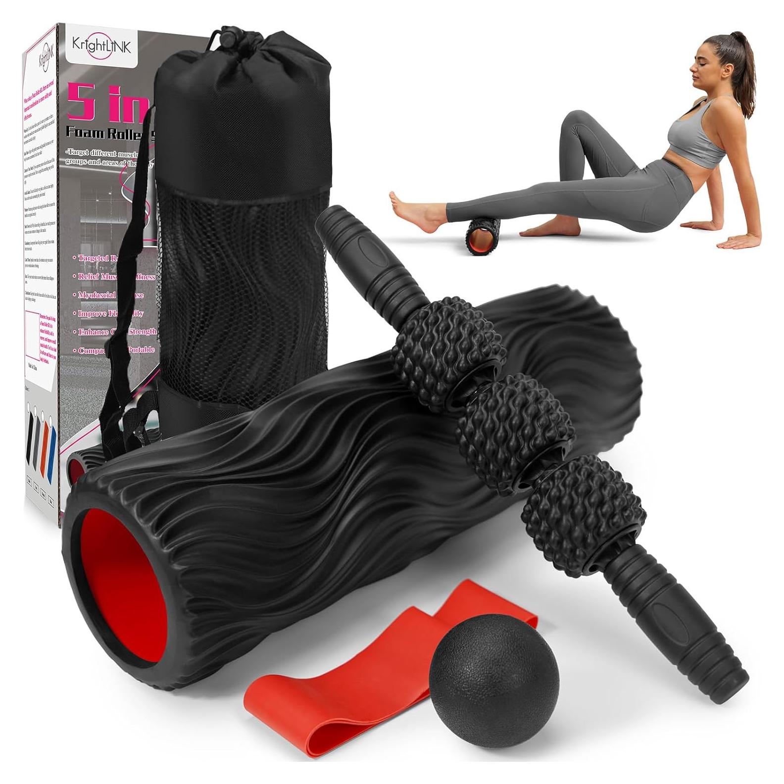 Juego de Rodillos de Espuma Krightlink 5 en 1 para Masaje Muscular