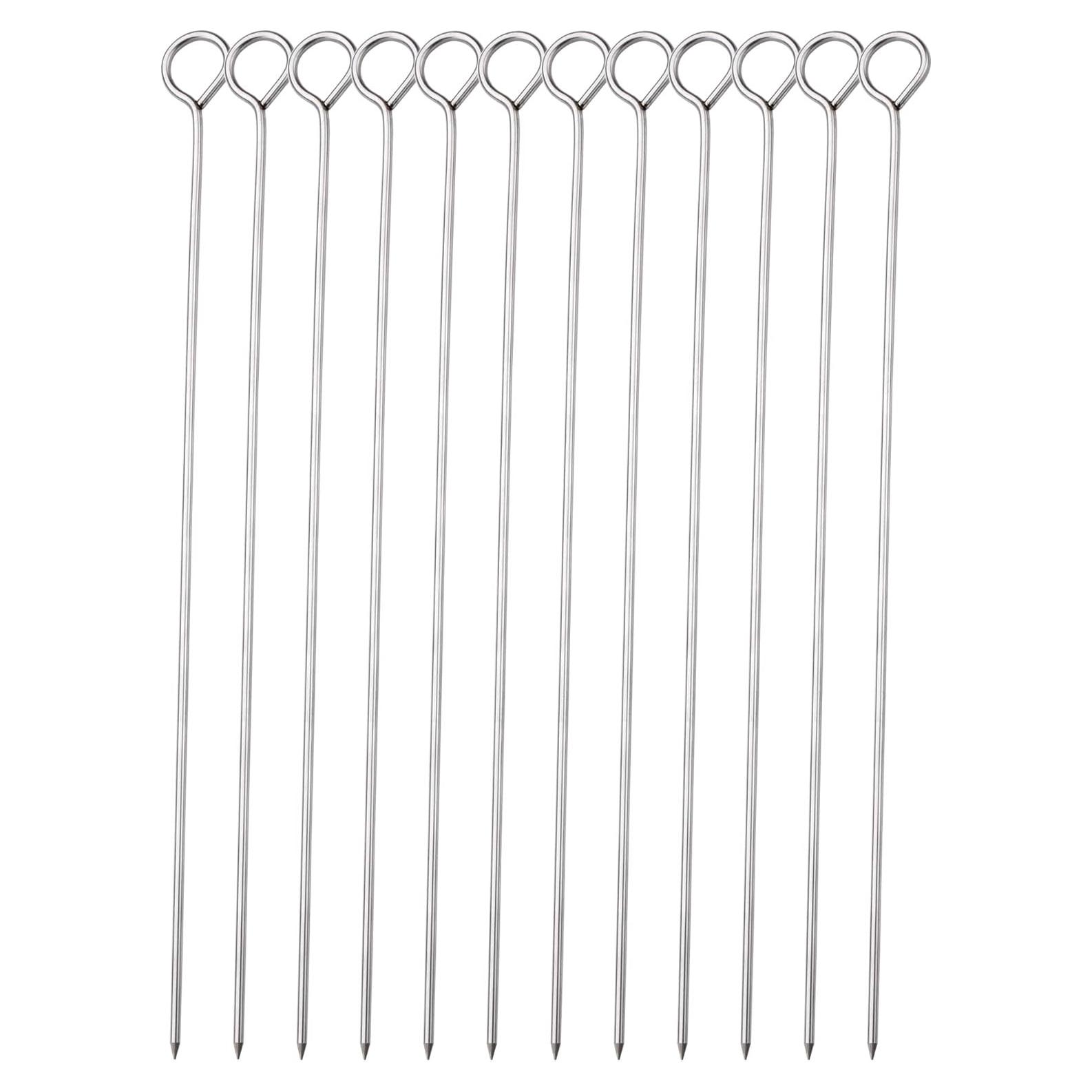 Pinchos de Barbacoa de Acero Inoxidable HONSHEN 25 cm 12 Pcs