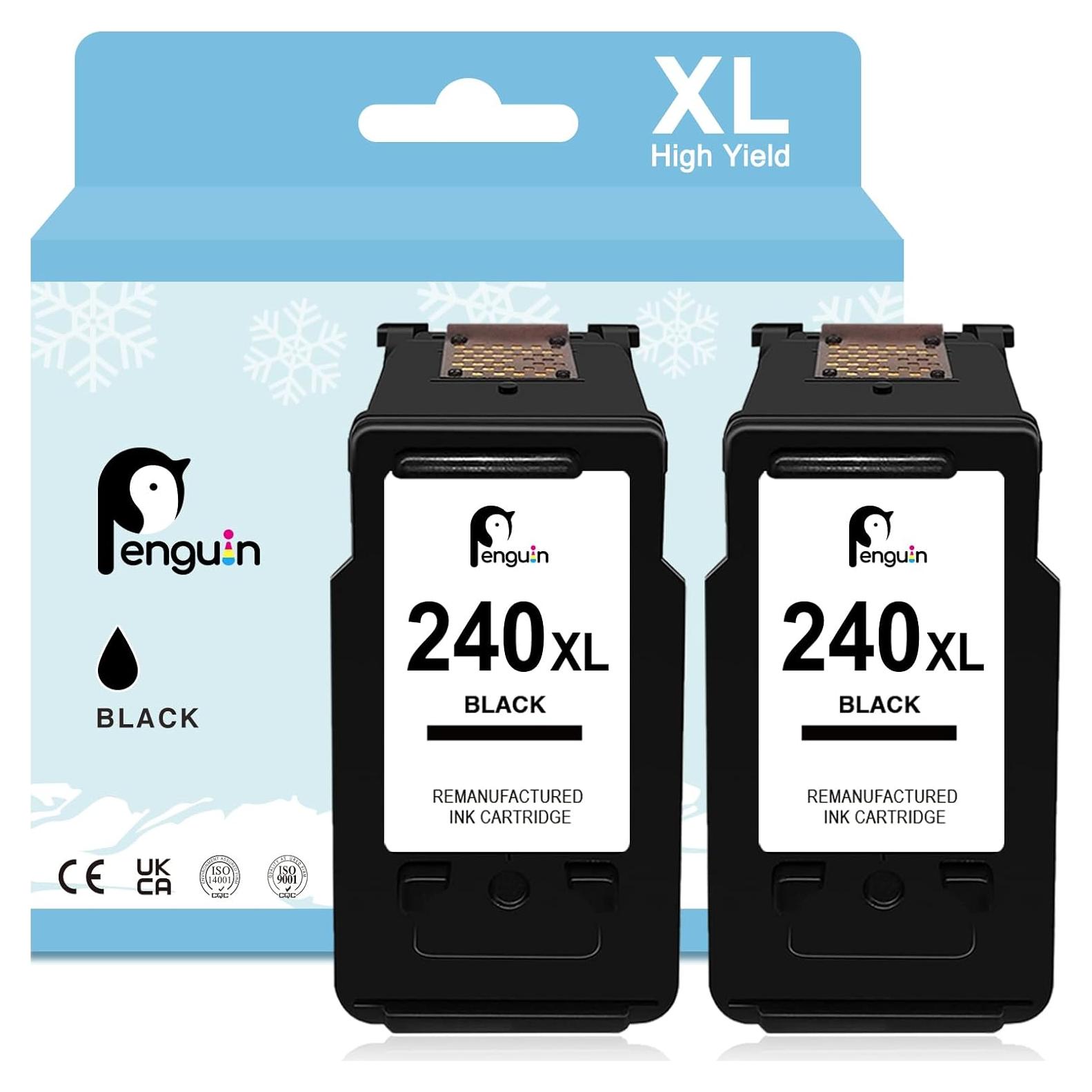 Cartuchos de tinta negra 240XL Penguin para Canon - 2 paquetes