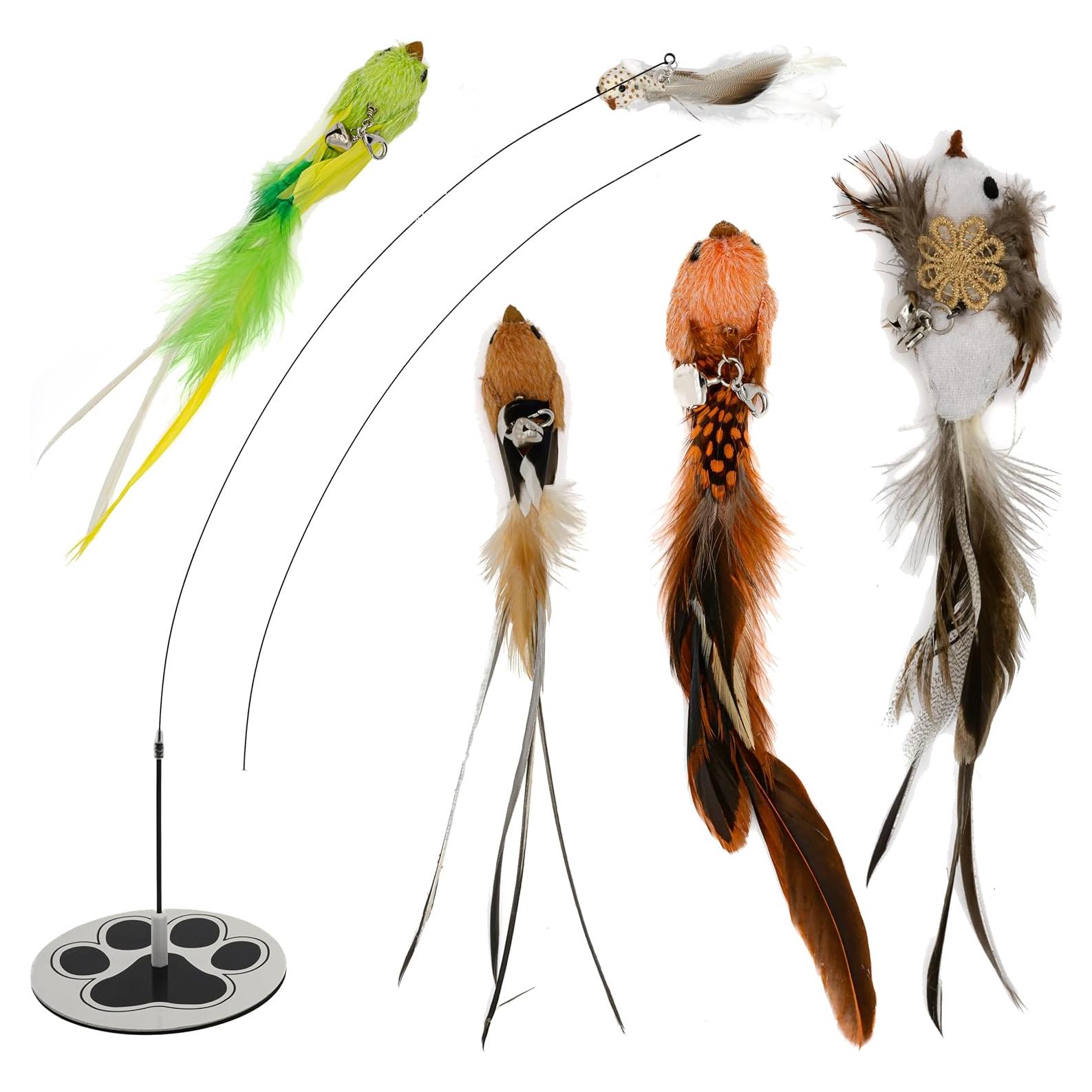 Juego Interactivo para Gatos GADGETSOLOGY 5 Piezas Plumas
