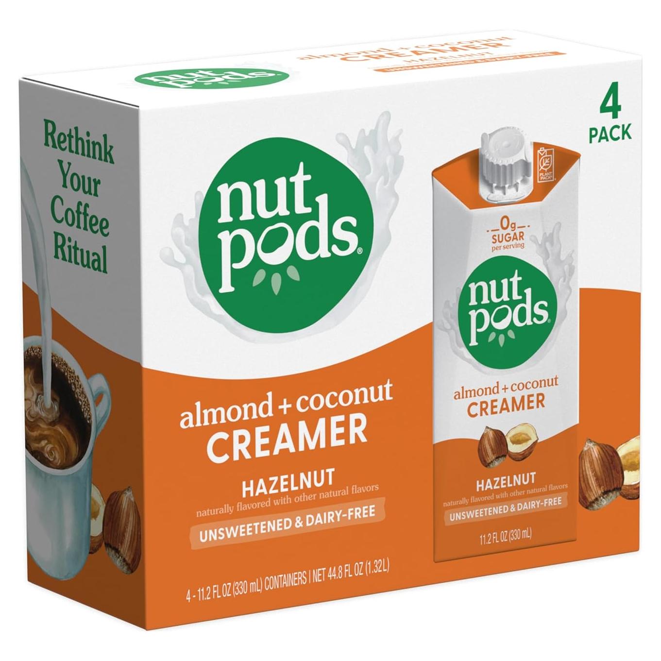 Crema de Avellana Nutpods - Sin Azúcar, Vegana, Keto, 4 Pack