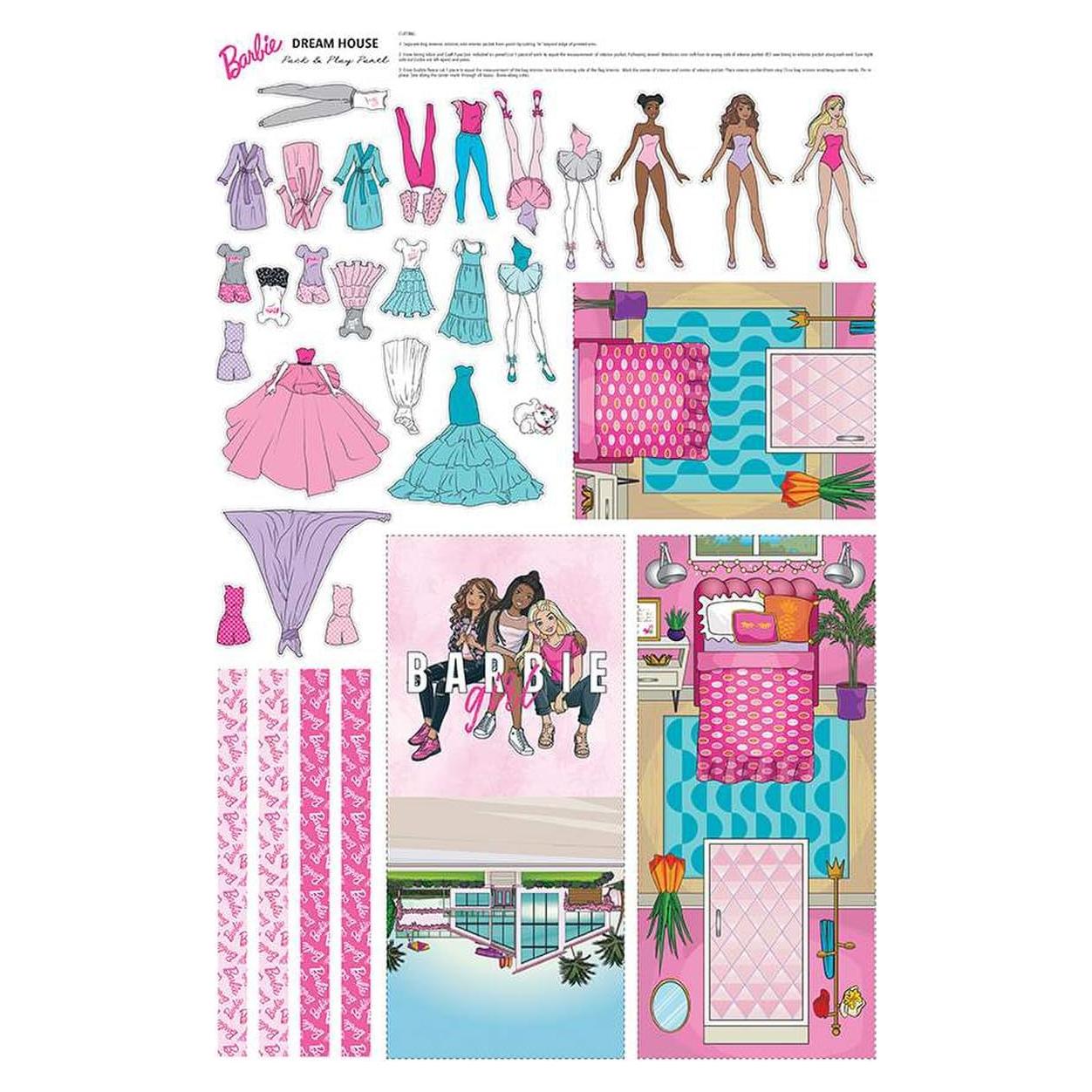 Panel de casa de sueños Barbie Riley Blake 137x91 cm