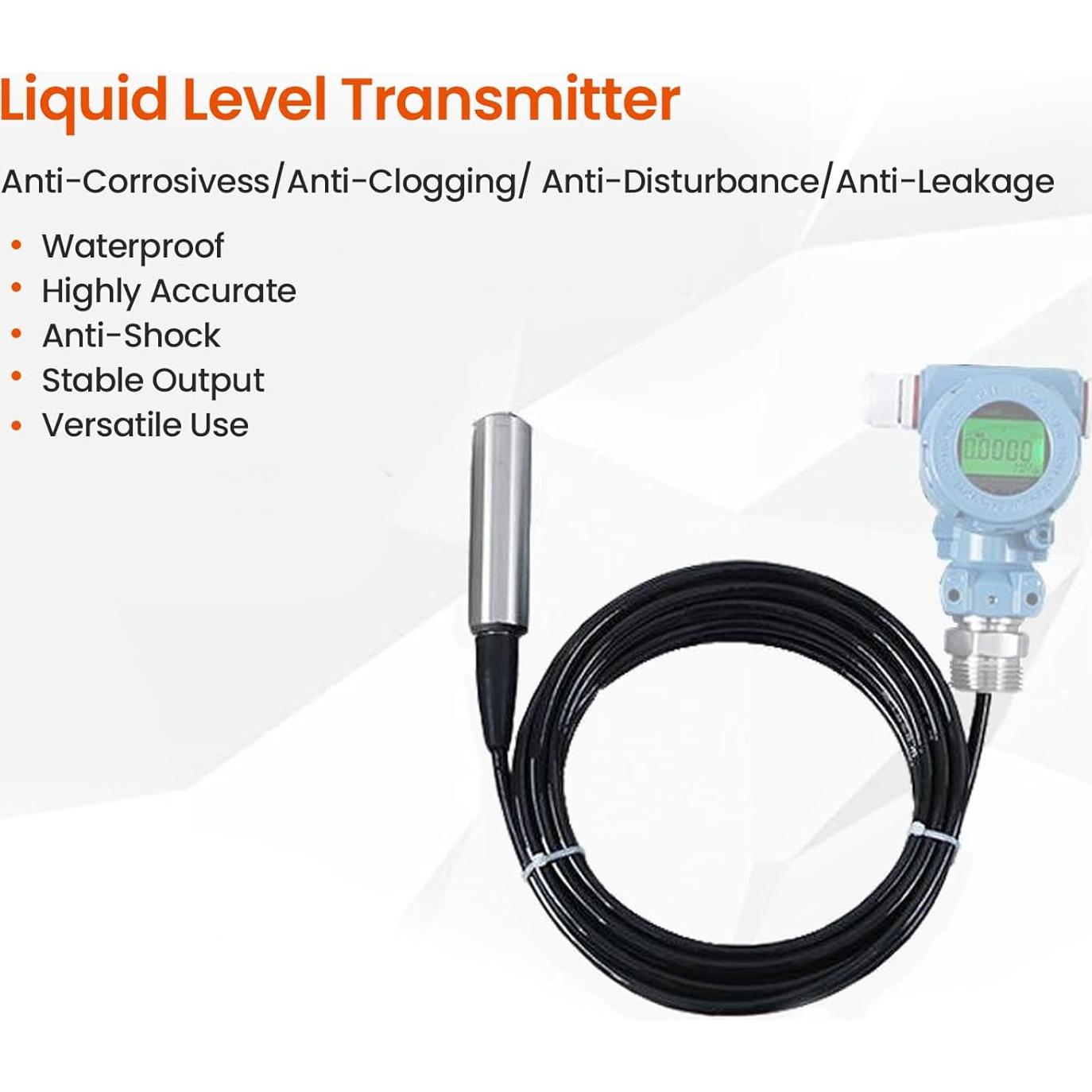 Sensor de Nivel de Agua EIMSOAH 0-1m 24VDC 4-20mA IP68