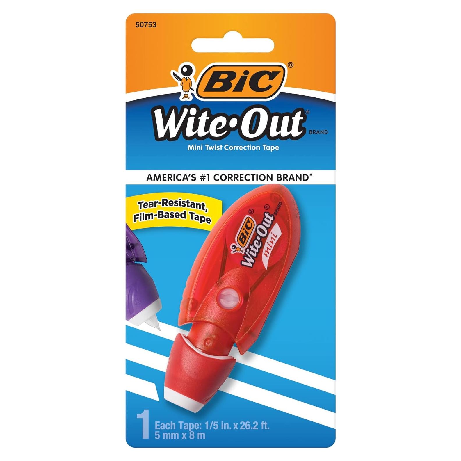 Cinta de Corrección BIC Wite-Out Blanca 8m para Oficina