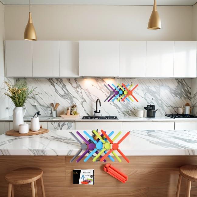 Trivetes de Silicona Plegables KSENDALO Multicolor 5 Pack