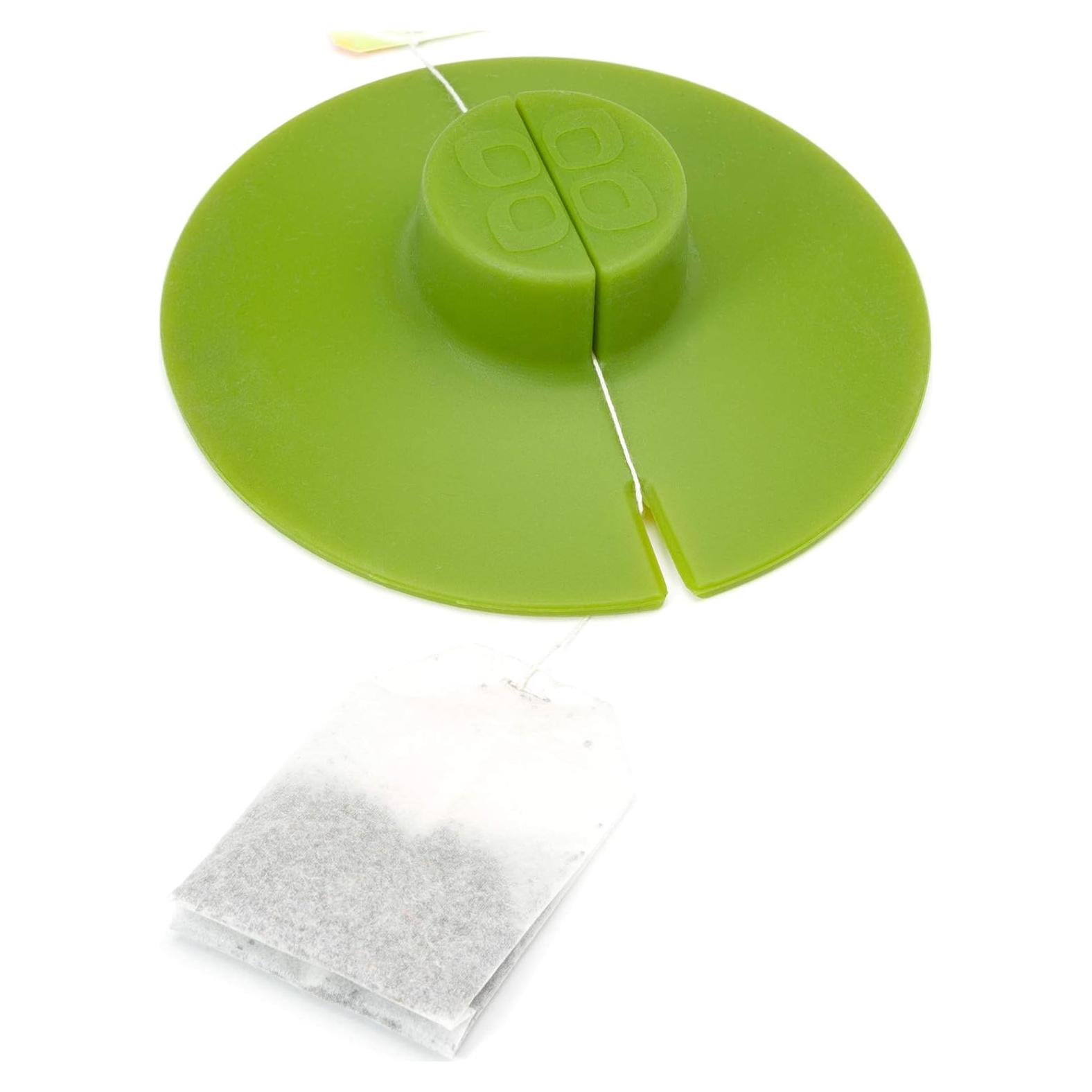 Soporte para bolsa de té Primula de silicona verde 10.5 cm
