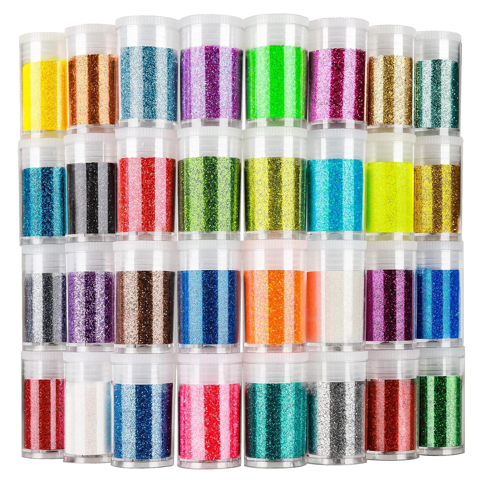 Set de Brillo Fino LEOBRO 32 Colores para Manualidades 160g