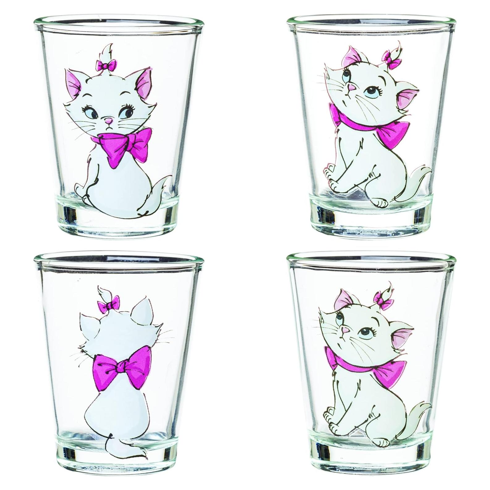 Juego de 4 Mini Vasos Silver Buffalo Aristocats Marie 44 ml