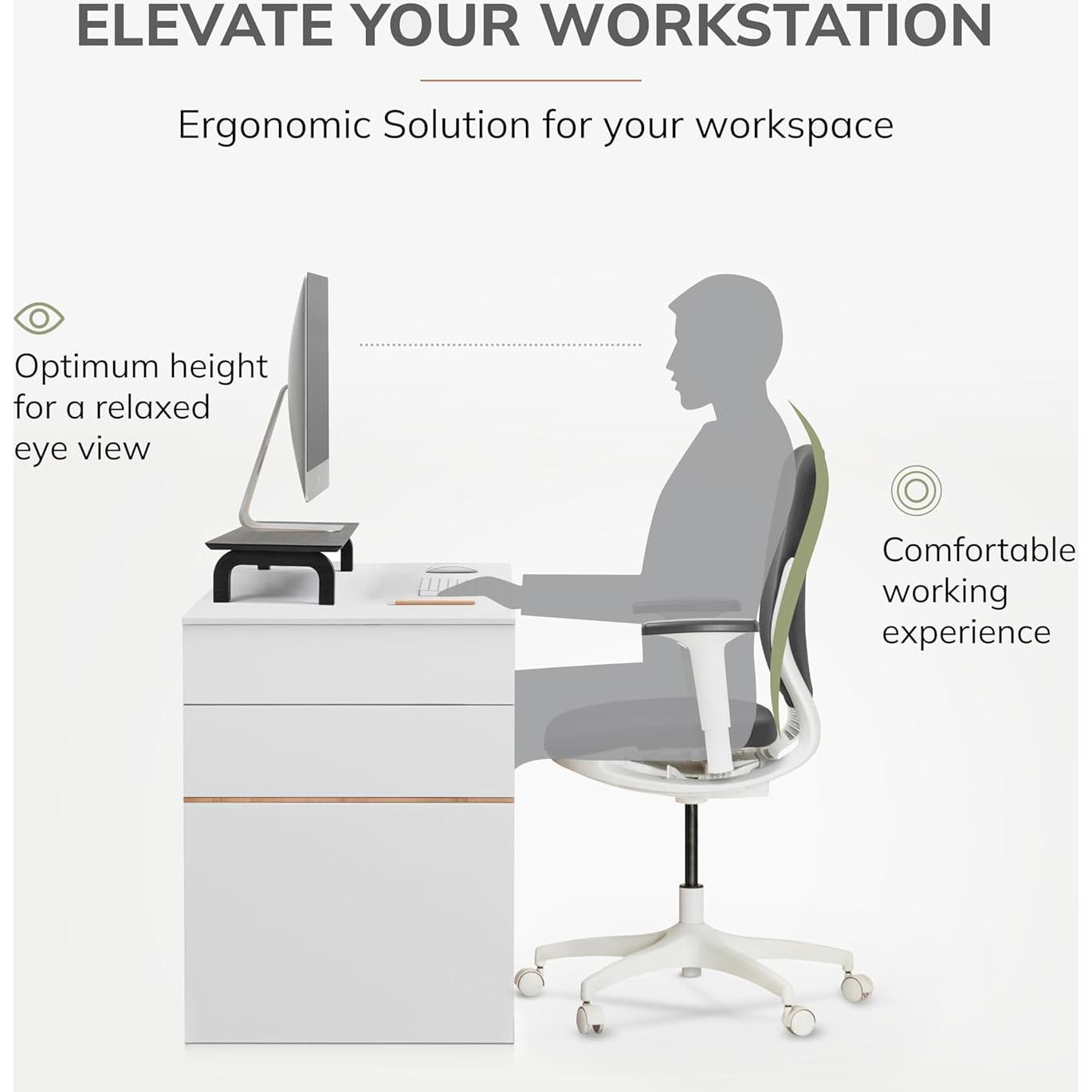 Soporte para Monitor Anji Mountain - Elevador Ergonómico Negro