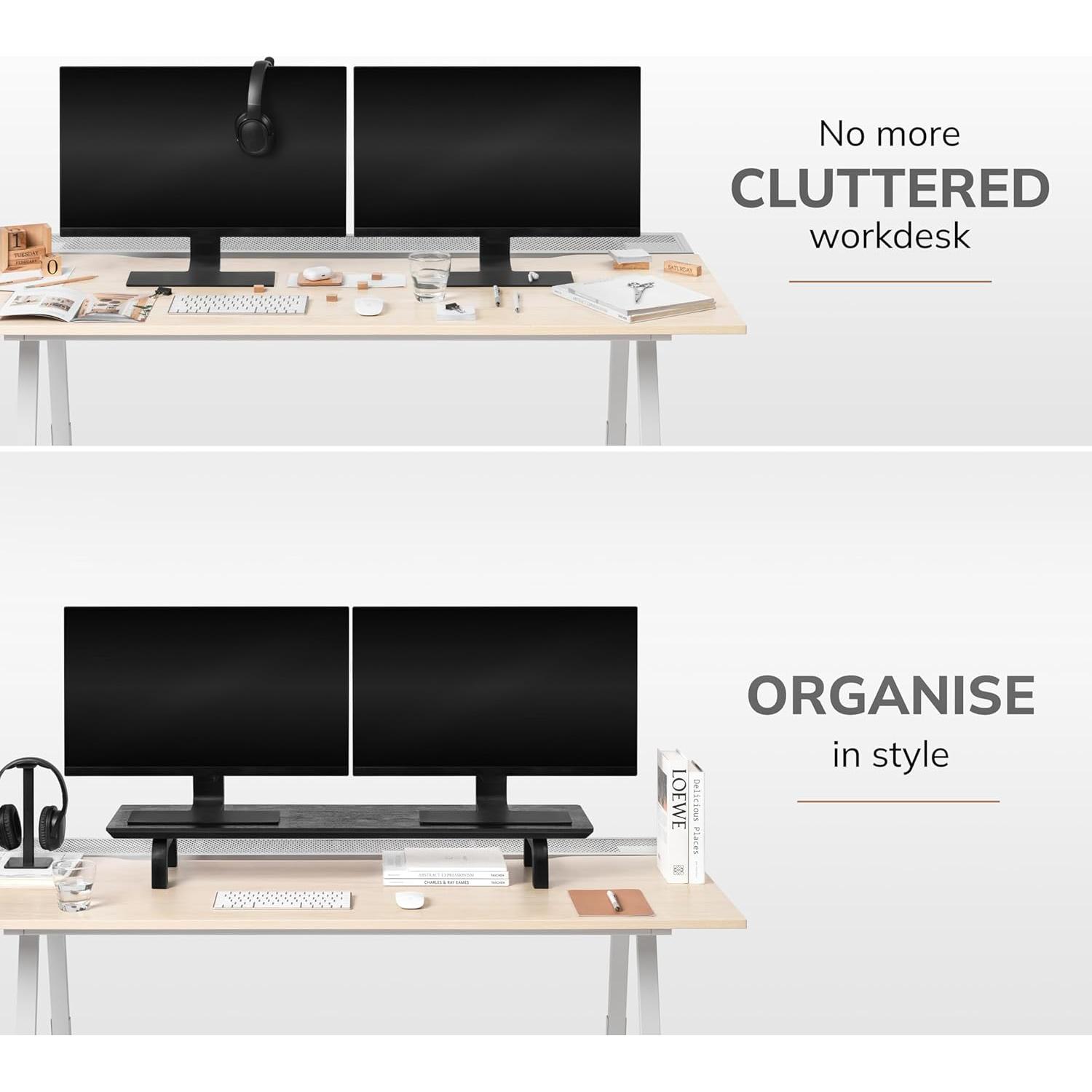 Soporte para Monitor Anji Mountain - Elevador Ergonómico Negro