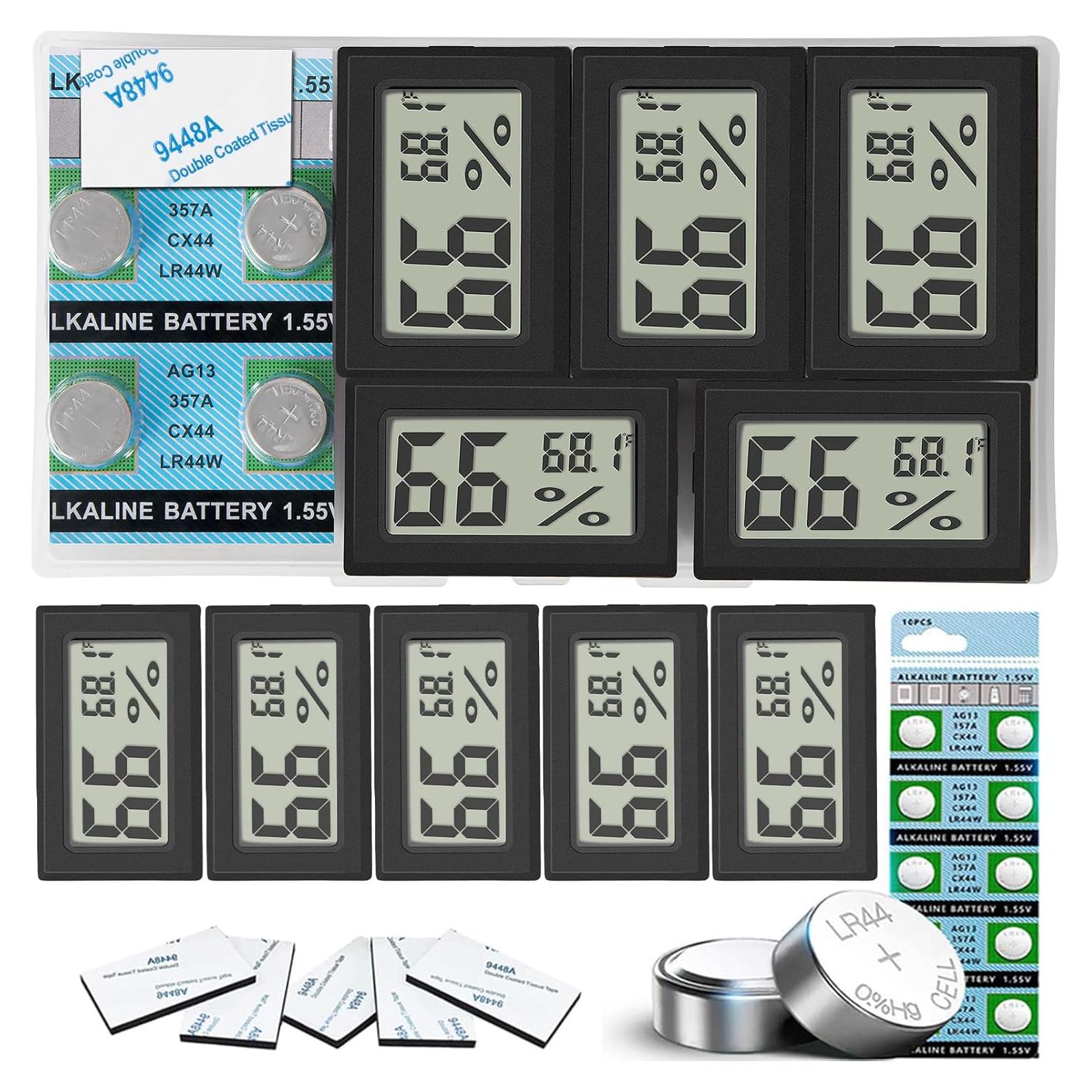 Paquete de 5 Termómetros Digitales Vaikby con Baterías y Adhesivo