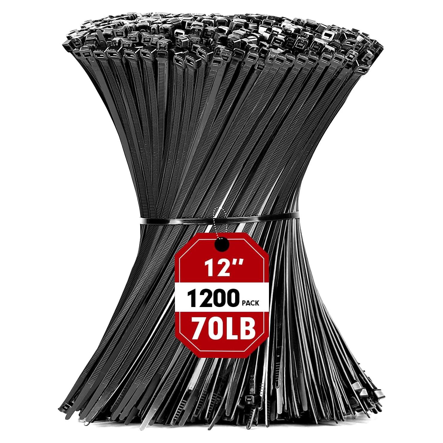 Bridas RAZCC 1200pcs Nylon 30.48cm 70lb Resistencia