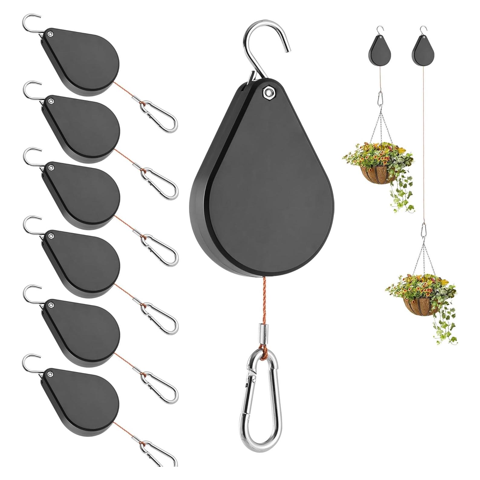 Soporte de Planta Retráctil WROSWT 6Pcs Negro 13.6kg