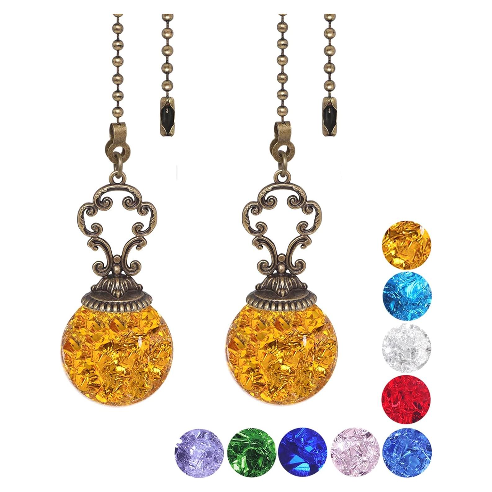 Cadenas de Tirón de Cristal Ámbar Longsheng - 2 Piezas 30CM