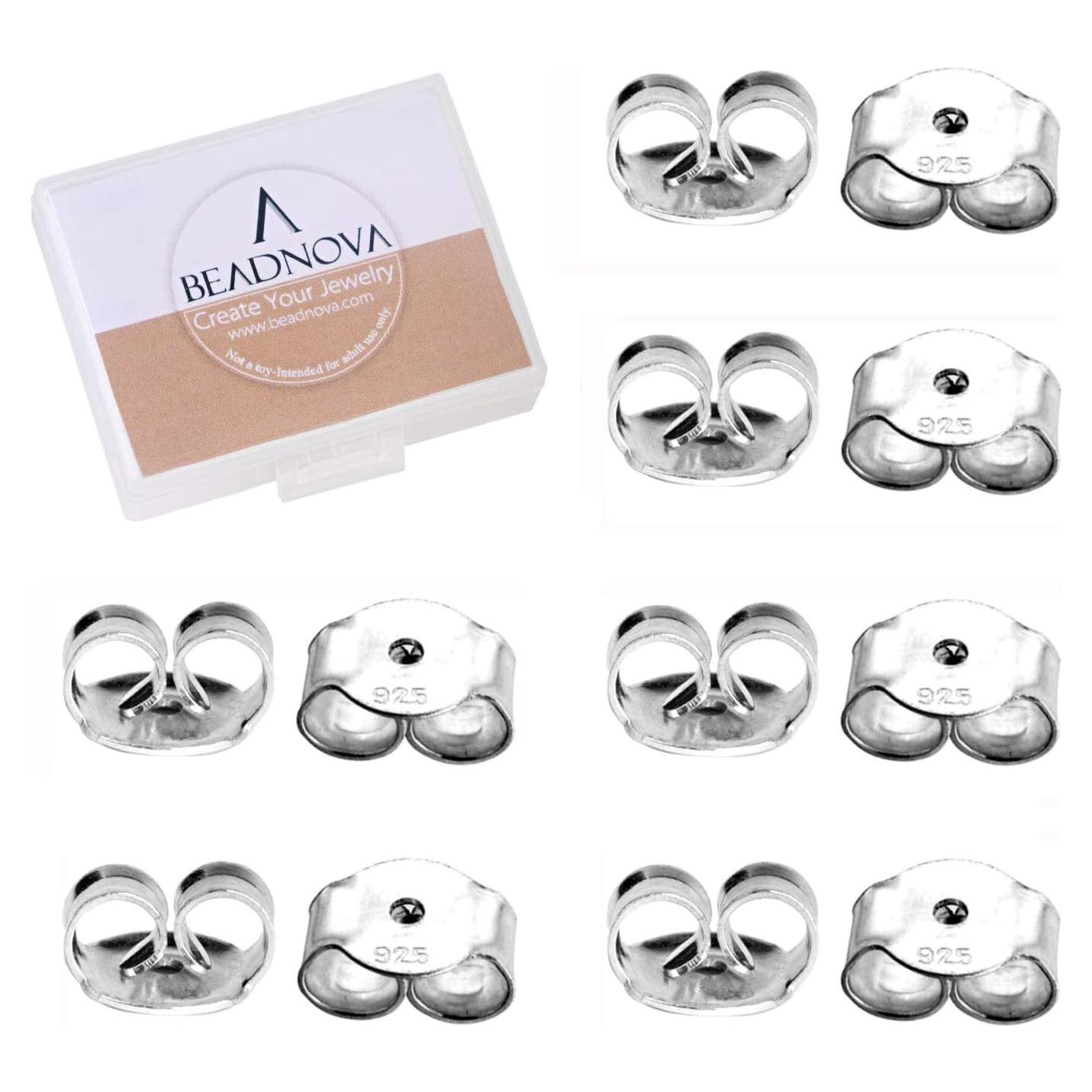Respaldo de Aretes de Plata Esterlina 925 BEADNOVA - 12 Pcs