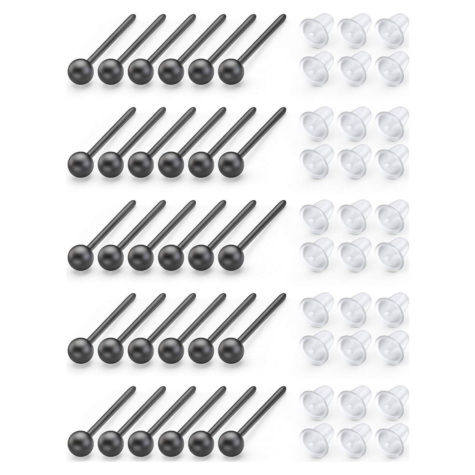 Pendientes de Aro de Plástico Claro y Negro para Niños - Jenxnjsjo