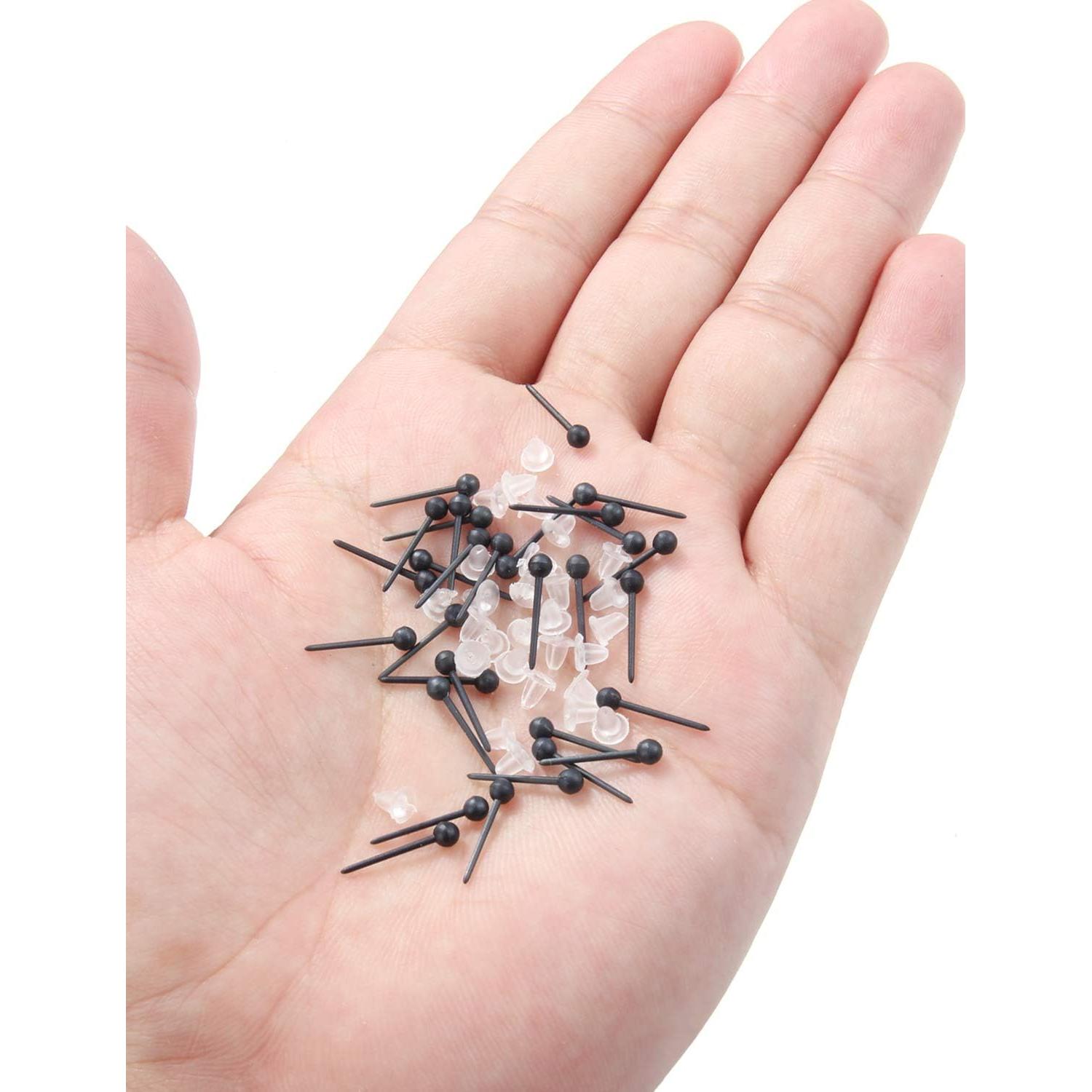 Pendientes de Aro de Plástico Claro y Negro para Niños - Jenxnjsjo