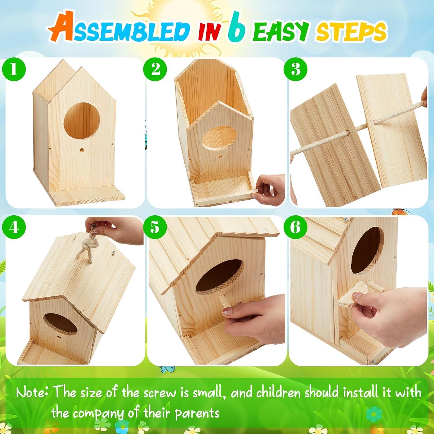 Kit de Casa para Aves de Madera Liliful DIY con Pintura