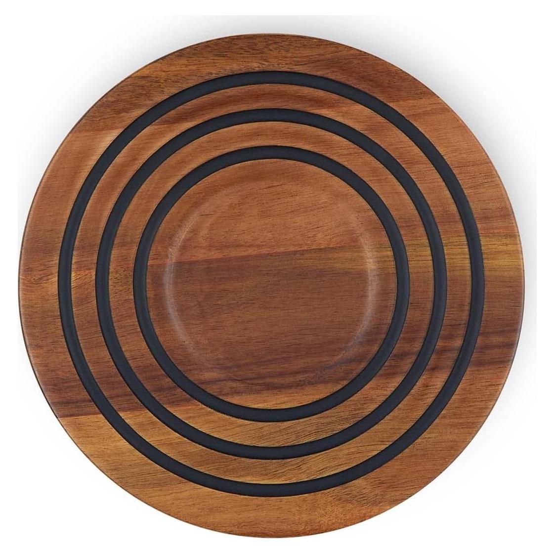 Trivet Magnético de Madera Le Creuset 20.3 cm Acacia Silicona