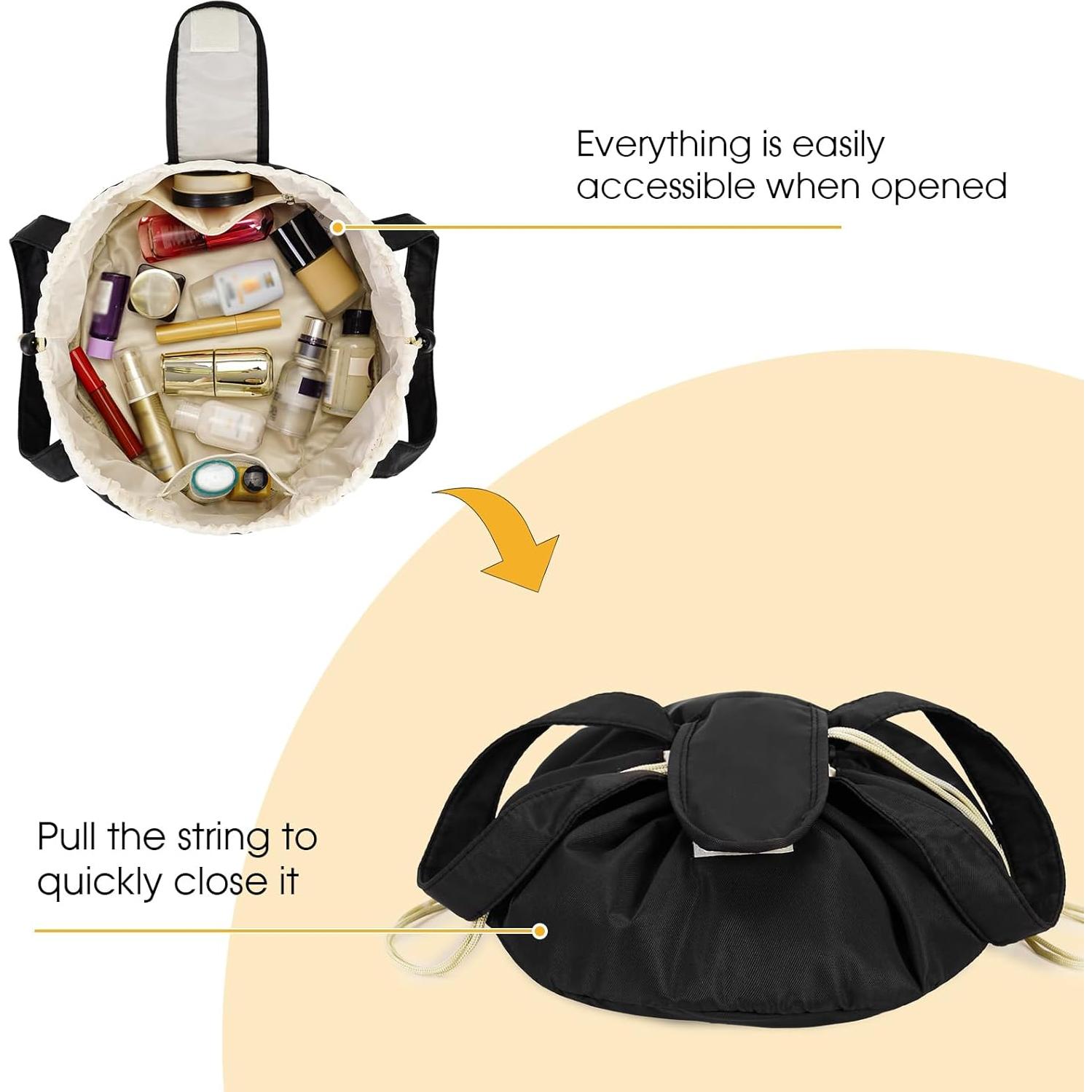 Bolsa de Maquillaje Narwey Barrel Grande Negra 28x16x30cm