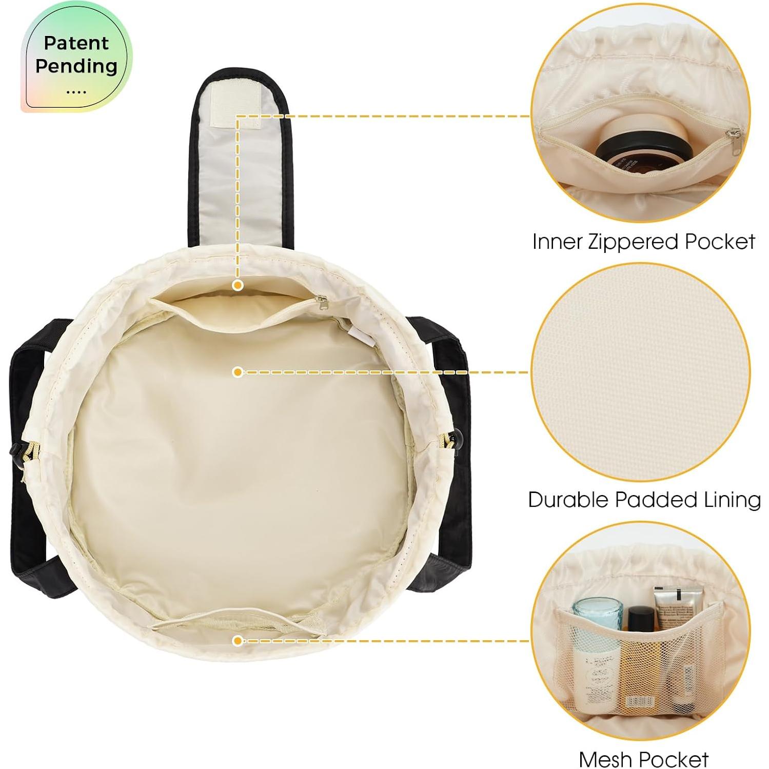 Bolsa de Maquillaje Narwey Barrel Grande Negra 28x16x30cm