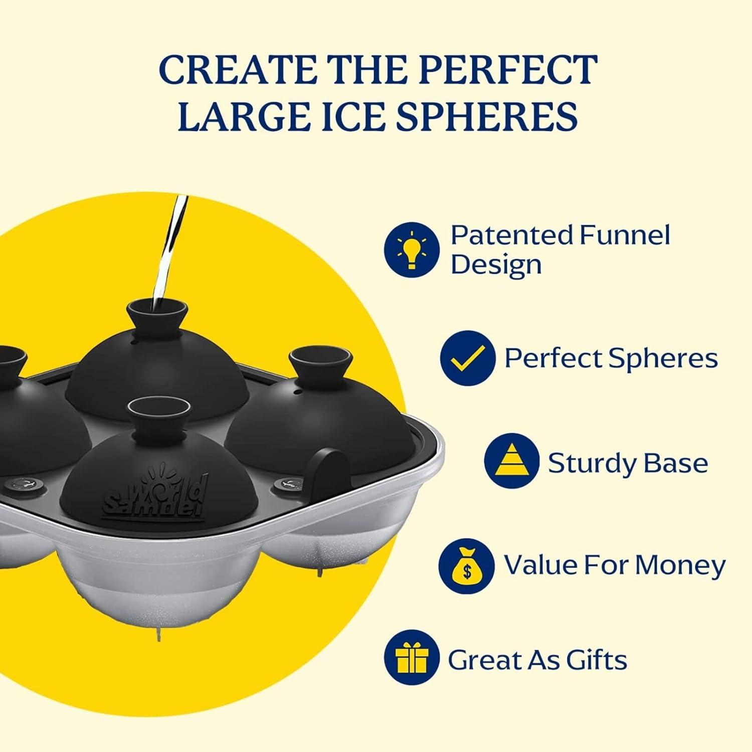 Bandejas de Hielo de Silicona Samuelworld - Combo 4 Esferas y 6 Cubos