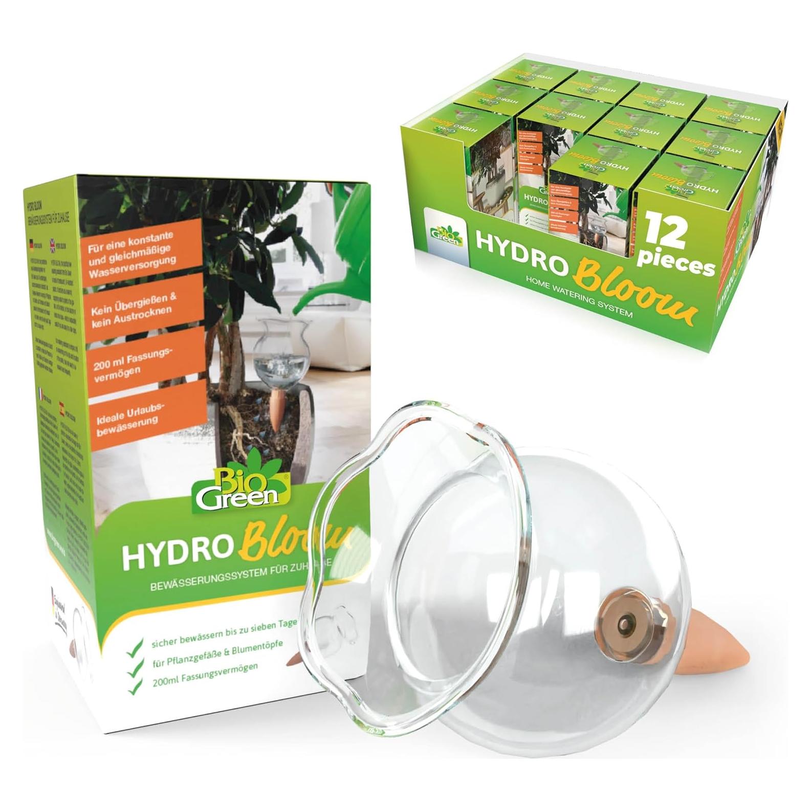 Globo de Autorriego BioGreen Hydro Bloom 200ml para Plantas