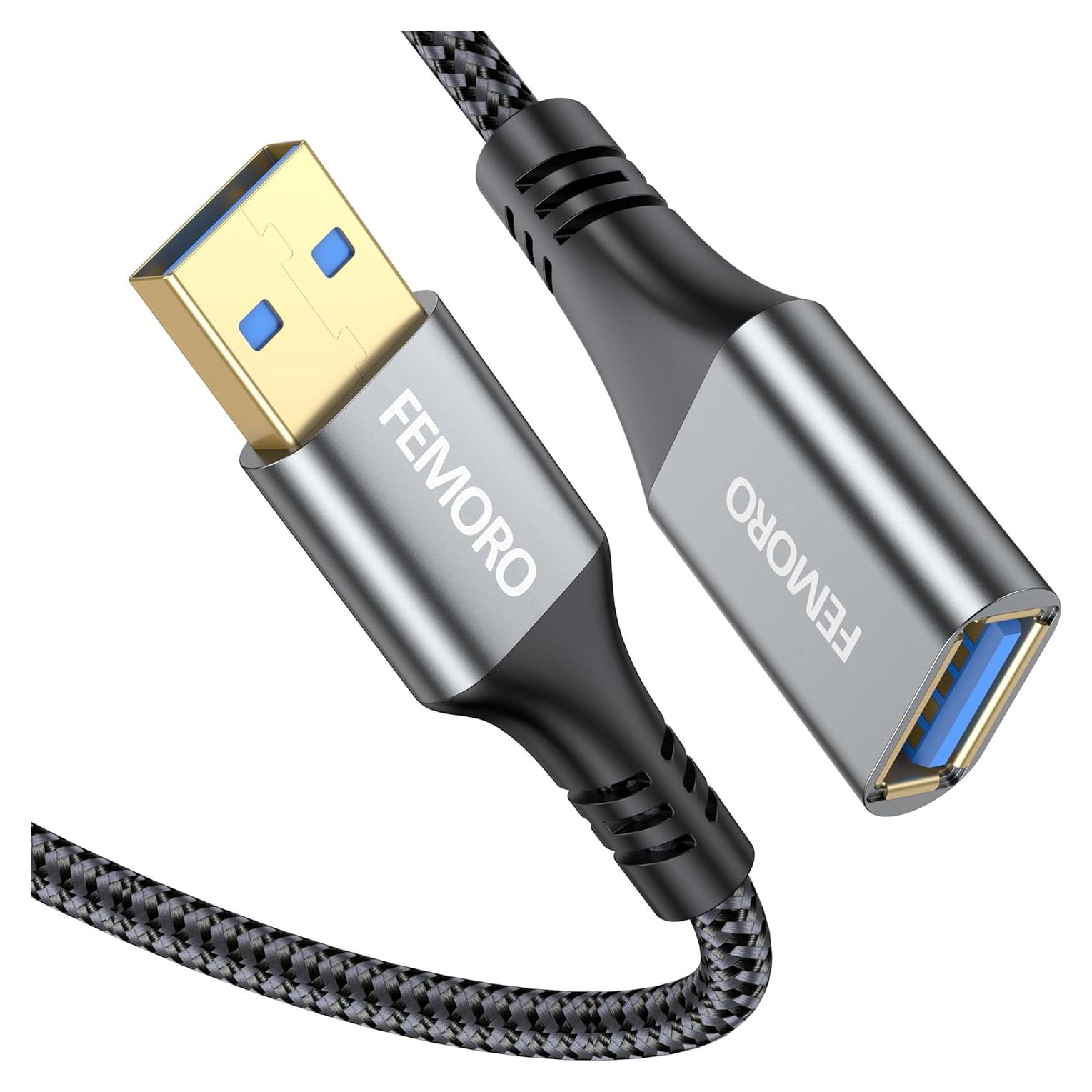 Cable de Extensión USB 0.30m FEMORO 3.0 Macho a Hembra 5Gbps
