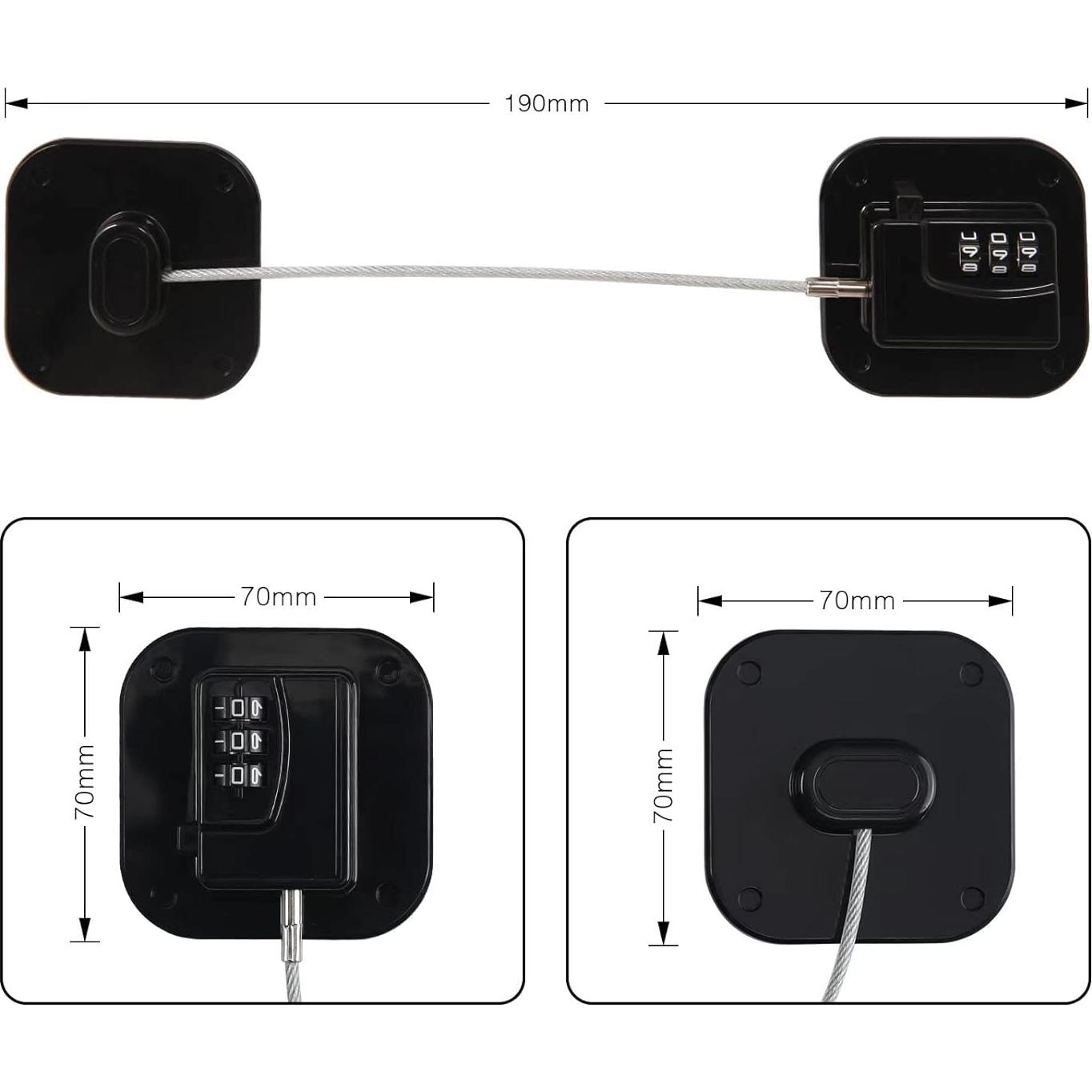 Cerradura de Refrigerador con Código YX1AQS-006 Negra 1PCS